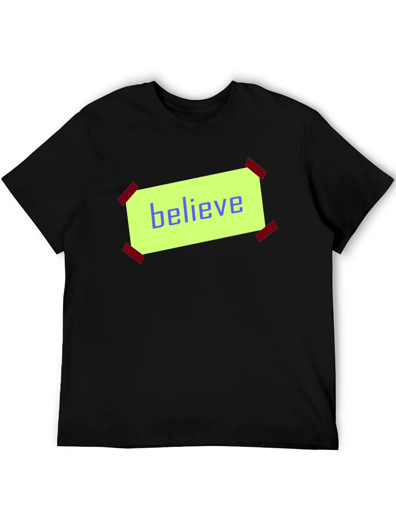 Believe Graphic Print Black Cotton T-Shirt