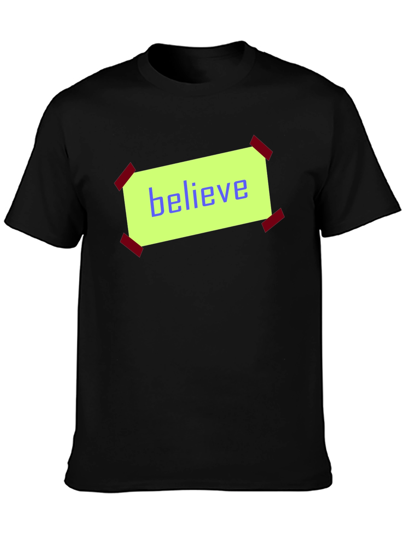 Believe Graphic Print Black Cotton T-Shirt