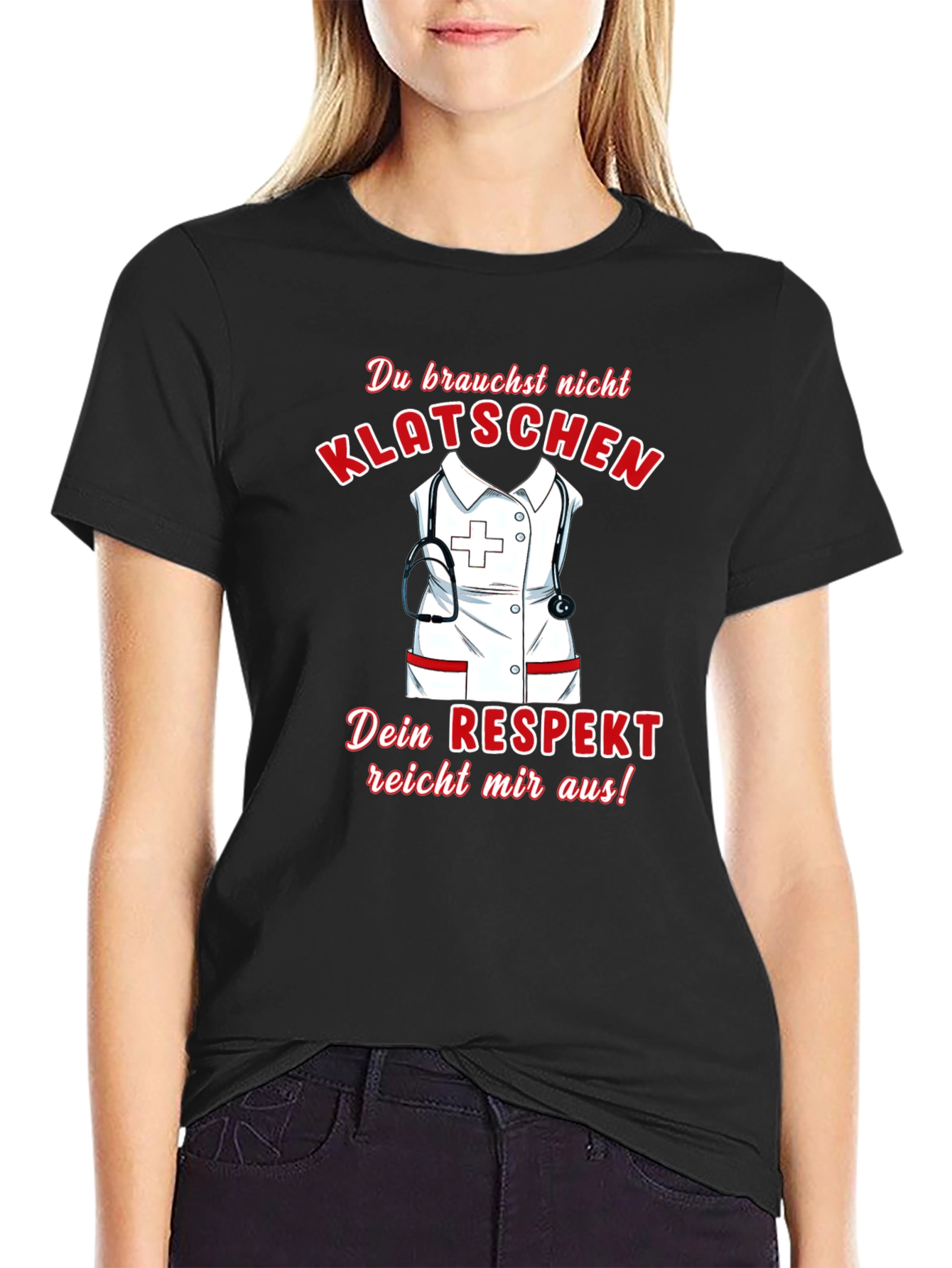 Respect Nurse T-Shirt - Black Cotton Tee
