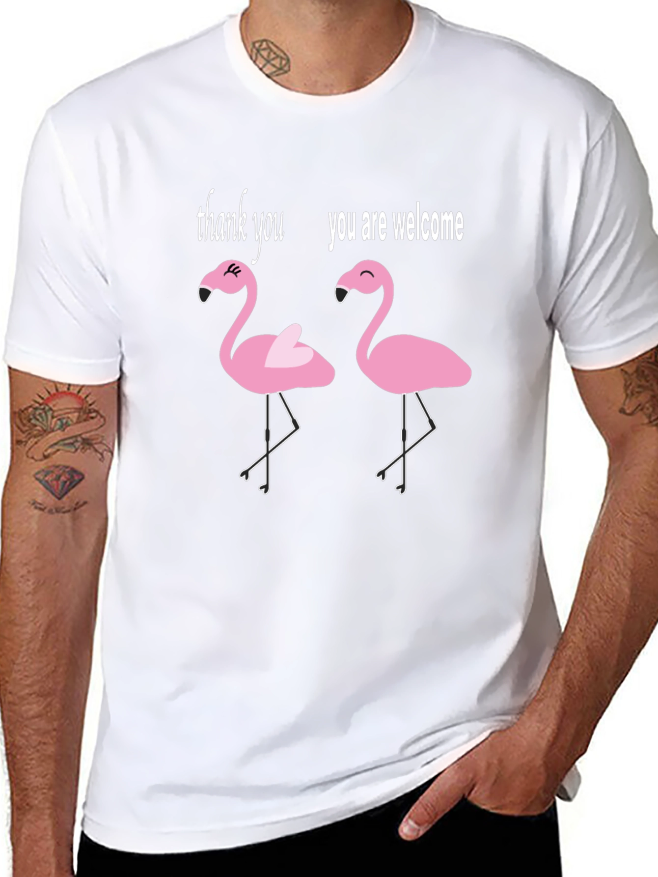 Funny Flamingo T-Shirt - Thank You Youre Welcome Tee