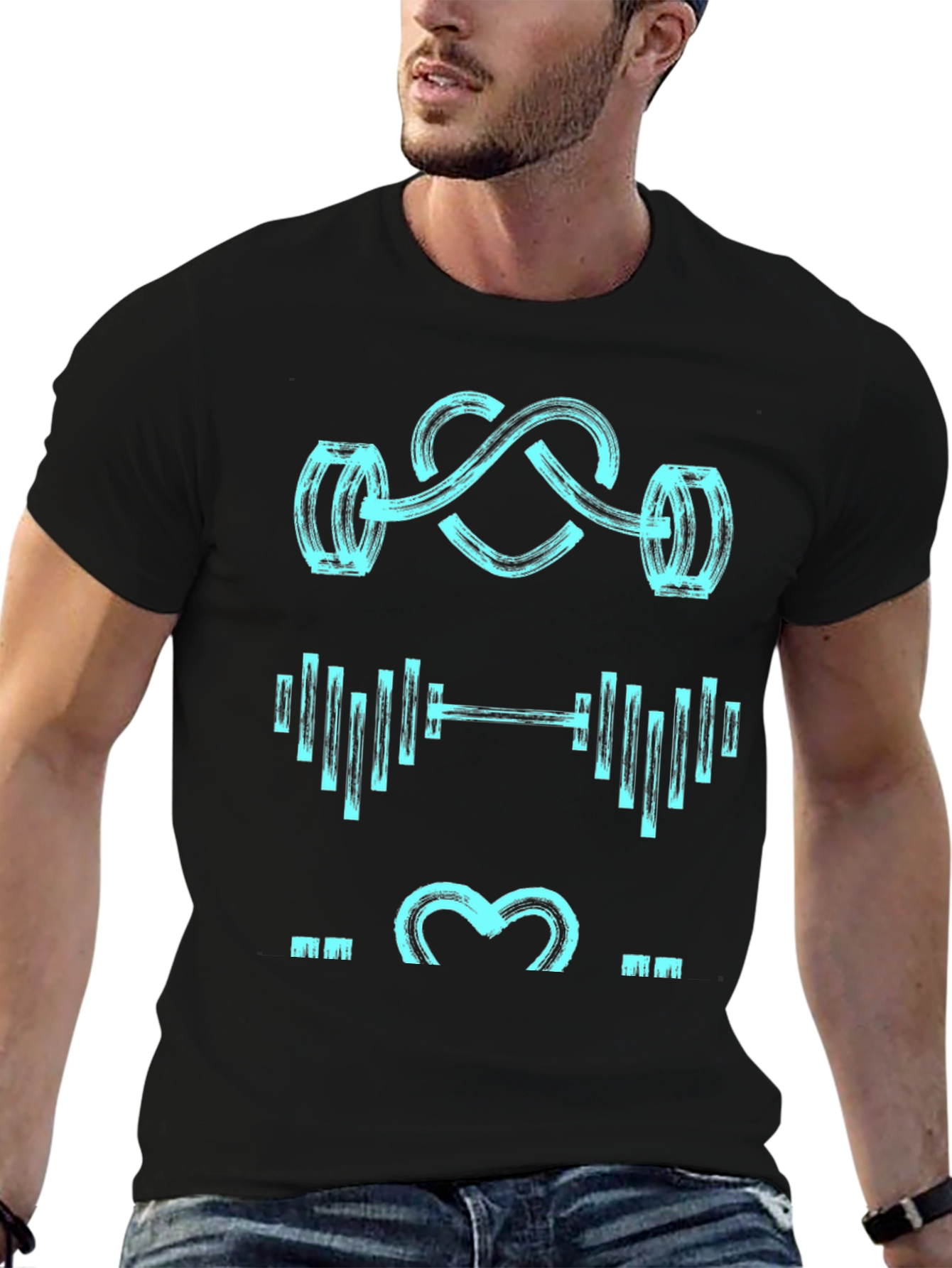 Gym Lover Black Graphic Tee