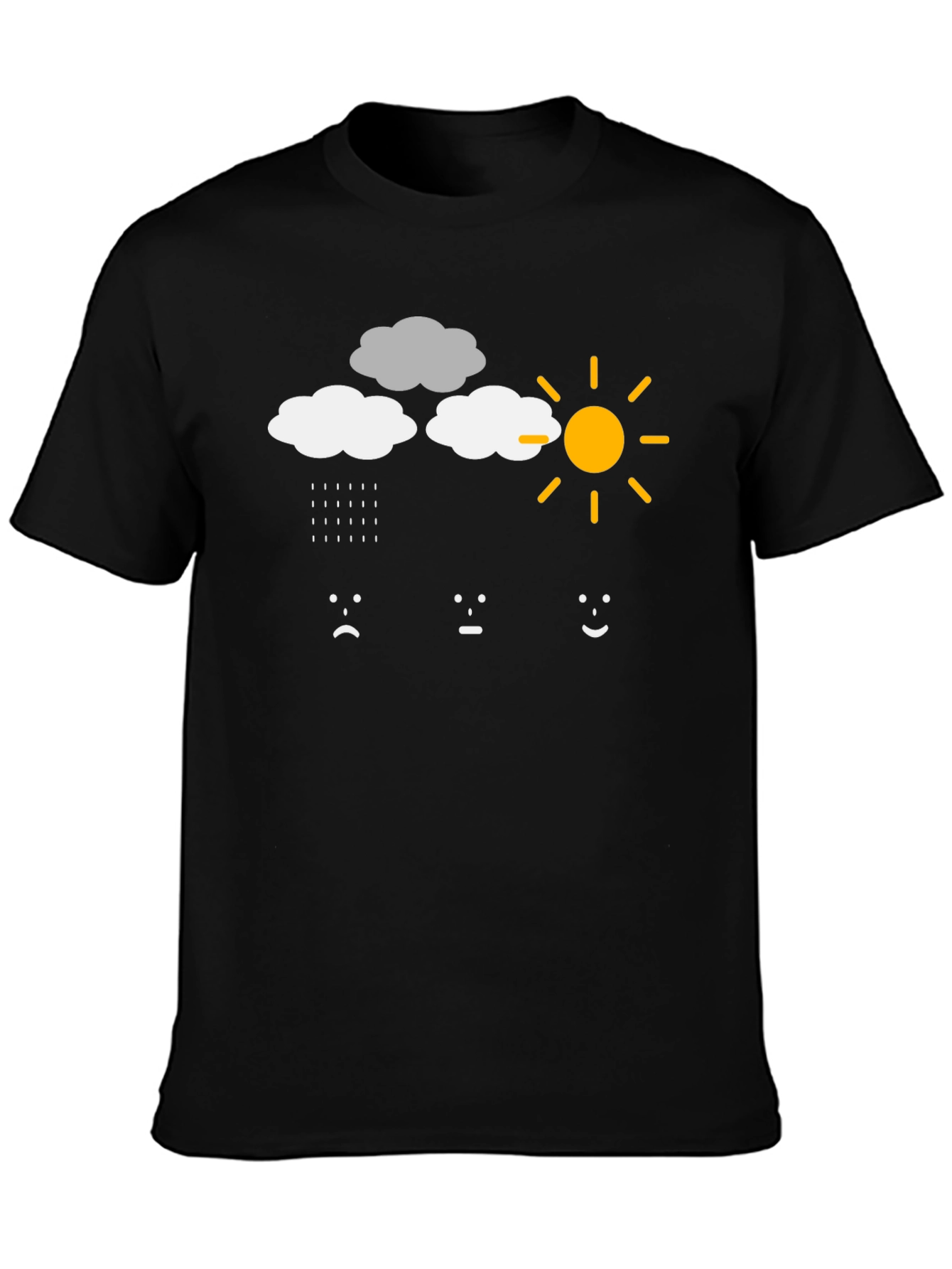 Weather Mood T-Shirt - Rain Cloud Sun Emotions