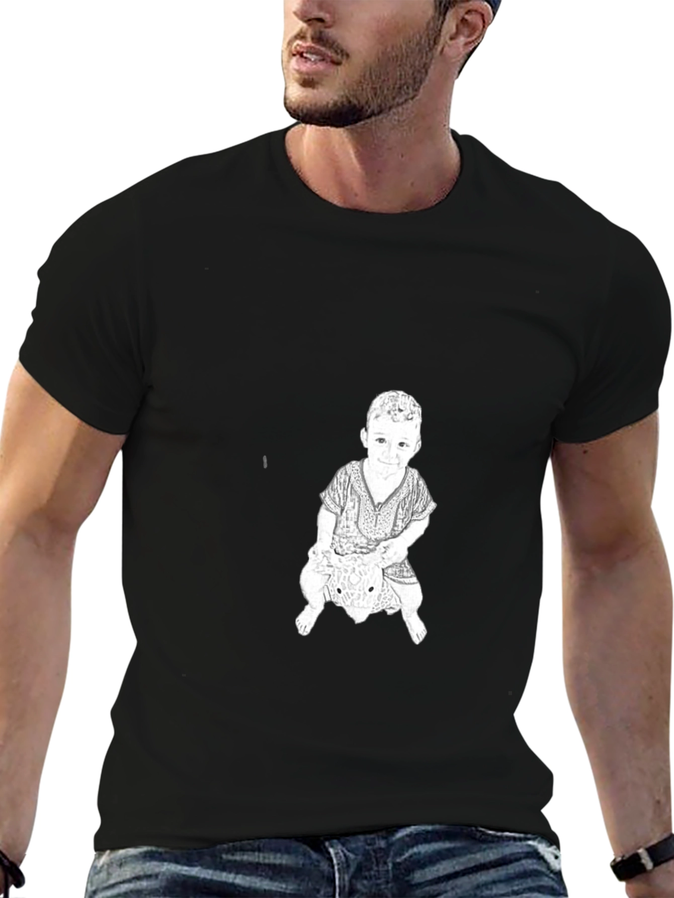 Graphic Print Tee - Child Riding Toy