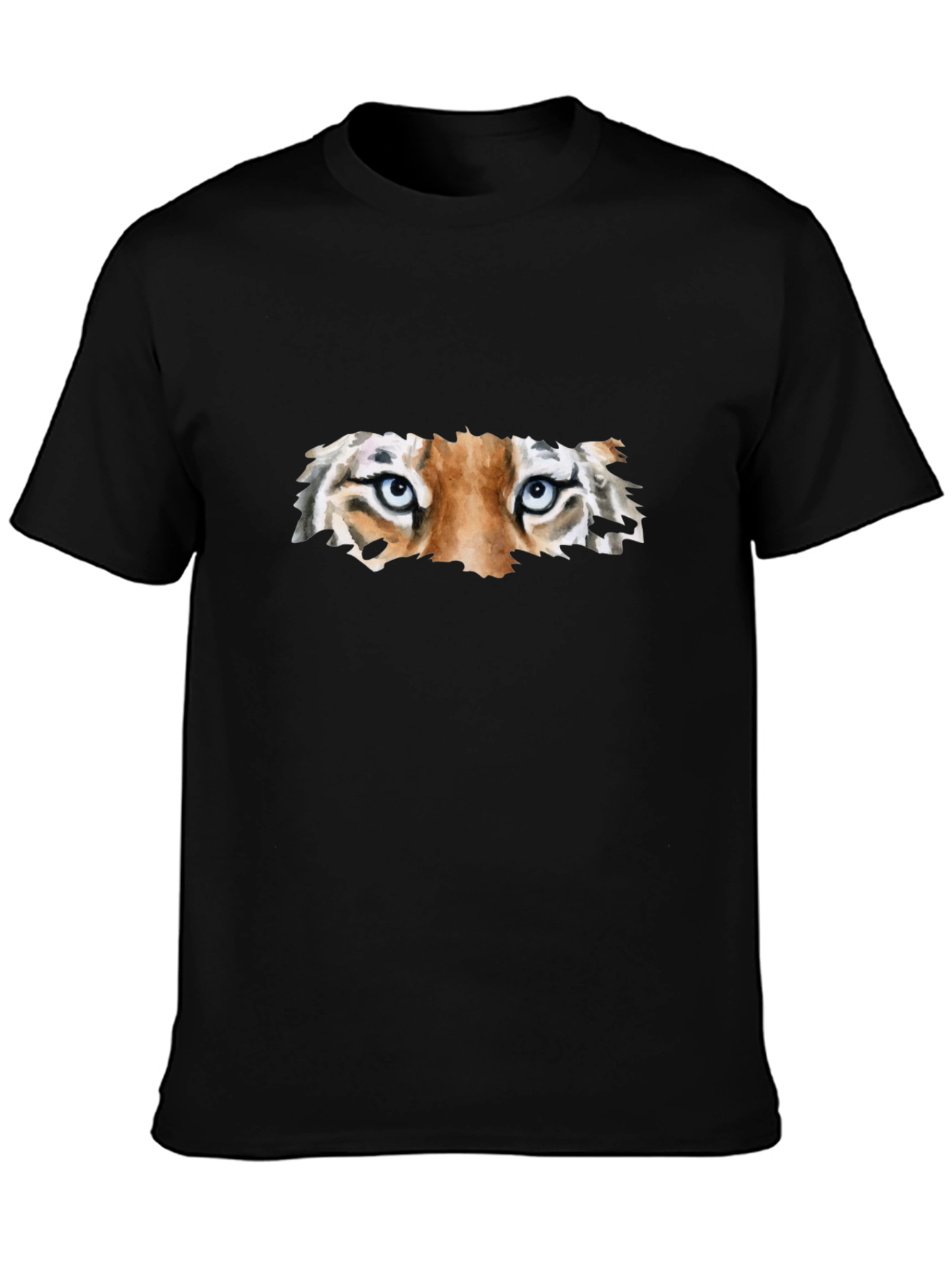 Tiger Eyes Black T-Shirt Graphic Tee Animal Print
