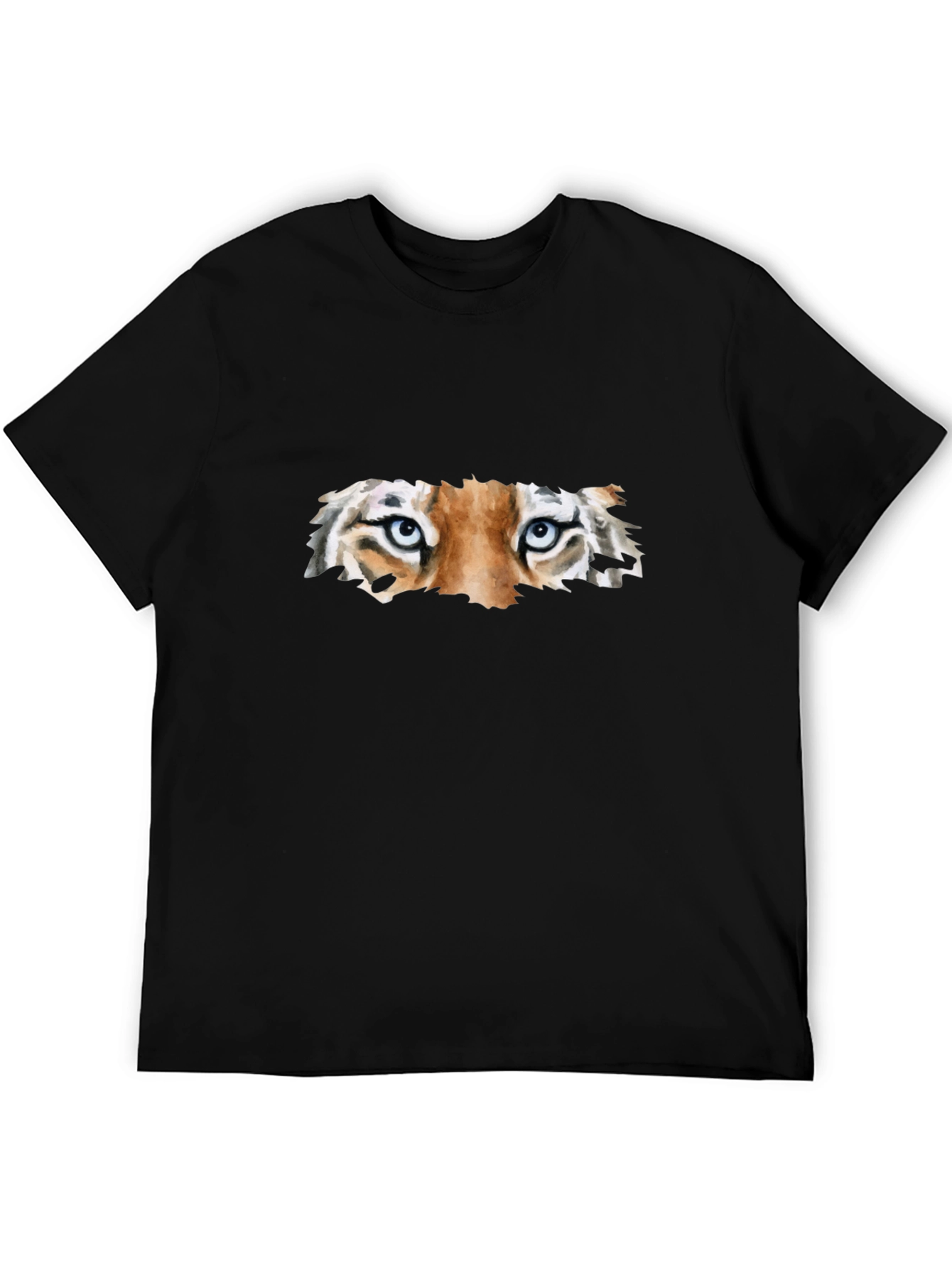 Tiger Eyes Black T-Shirt Graphic Tee Animal Print