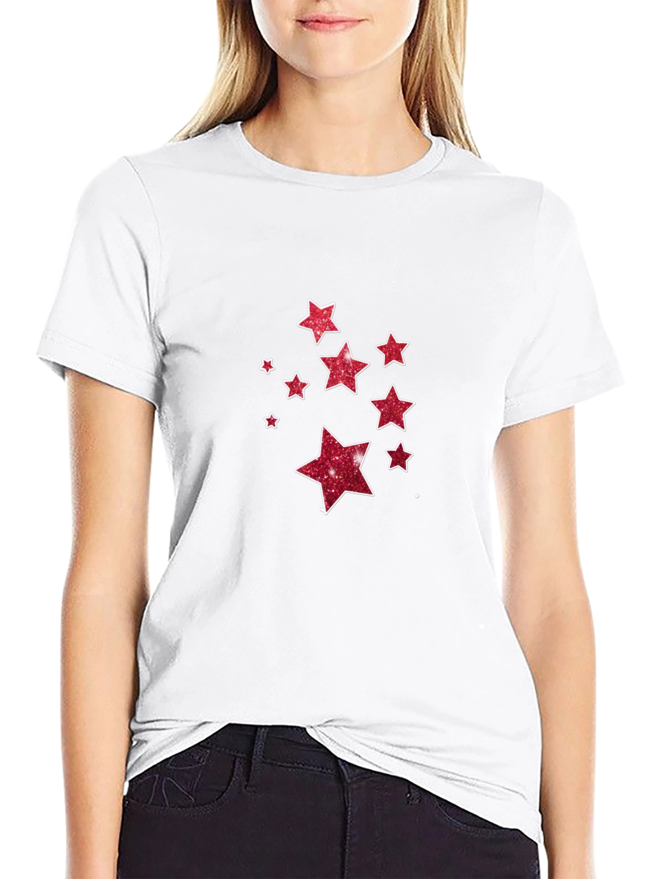 Starry Night Tee - Black Cotton Blend T-Shirt