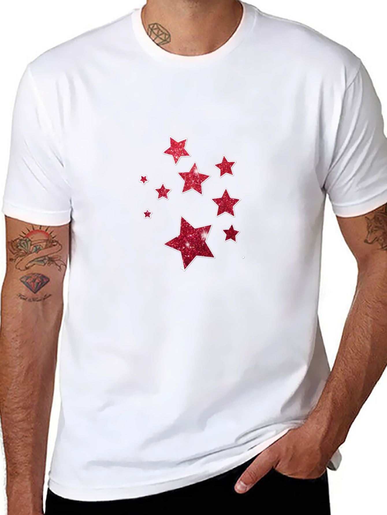 Starry Night Tee - Black Cotton Blend T-Shirt