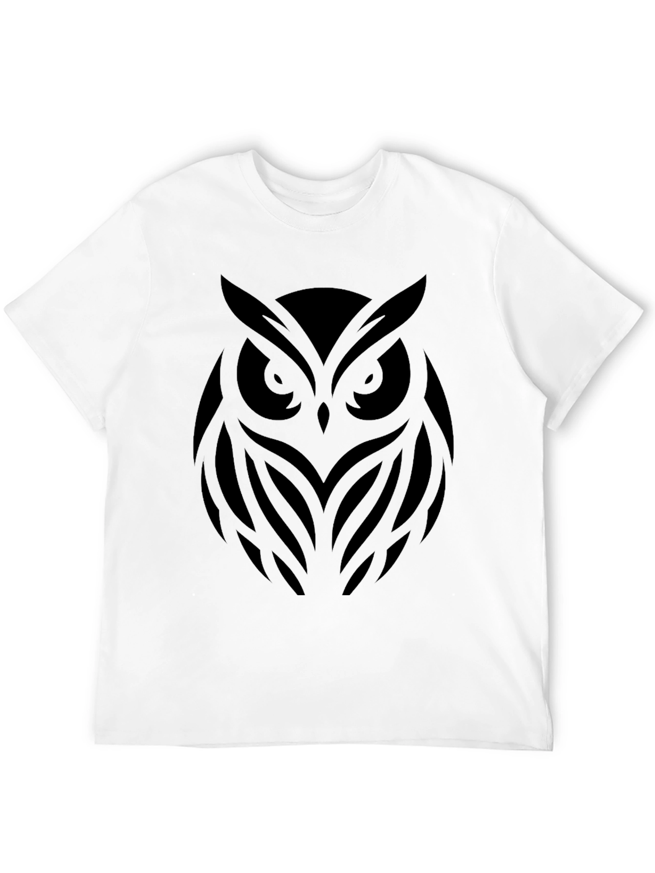 Mens Black Owl Graphic T-Shirt