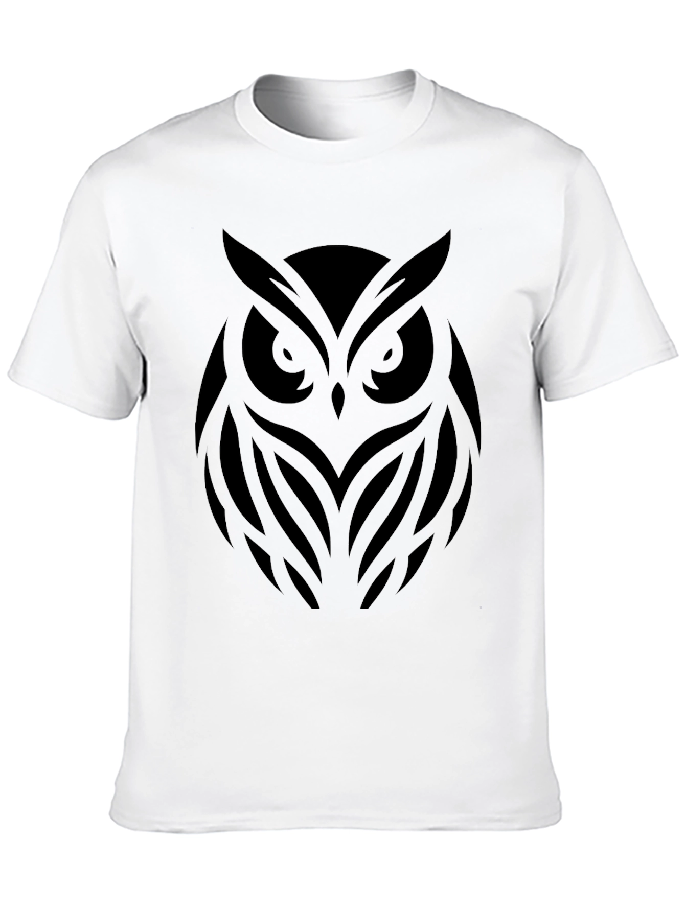 Mens Black Owl Graphic T-Shirt
