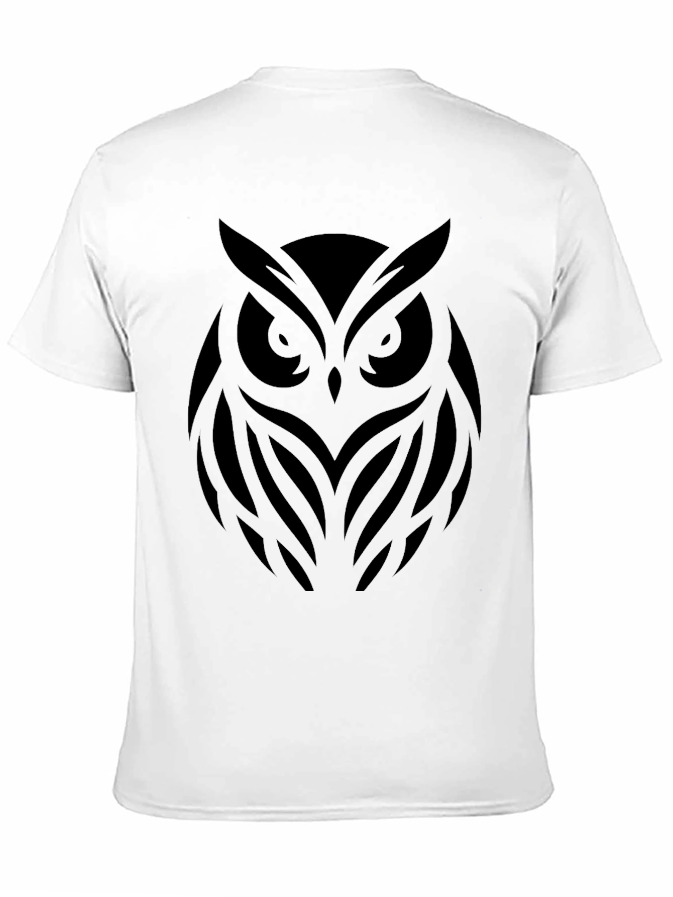Mens Black Owl Graphic T-Shirt