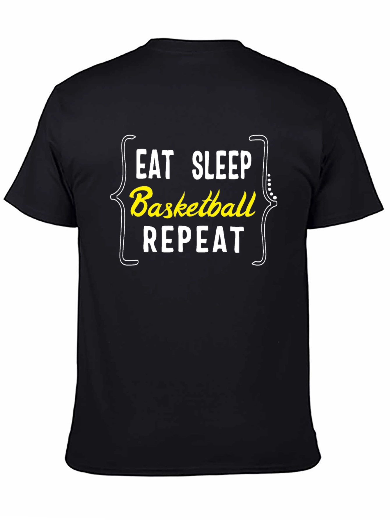 Eat Sleep Basketball Repeat T-Shirt - Black Graphic Tee