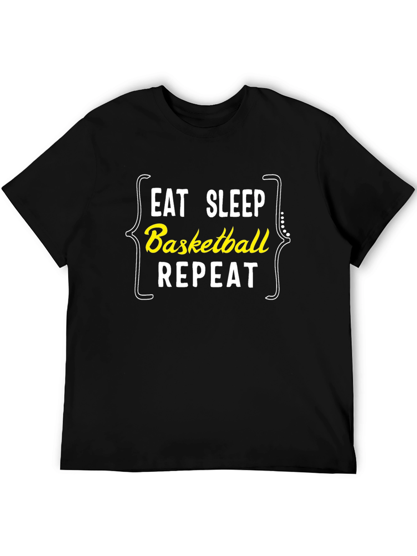 Eat Sleep Basketball Repeat T-Shirt - Black Graphic Tee