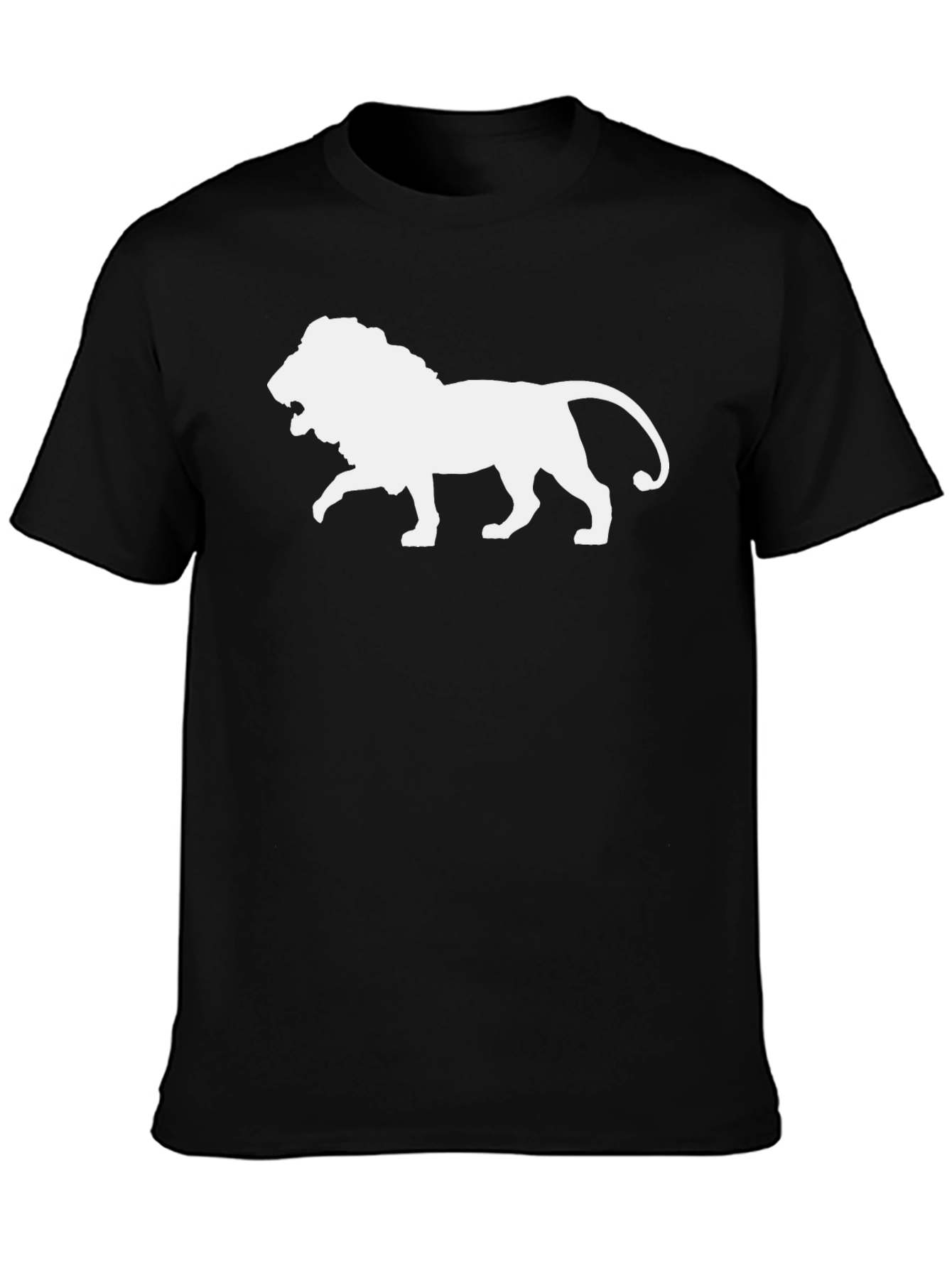 Lion Graphic Tee - Bold Black Cotton T-Shirt