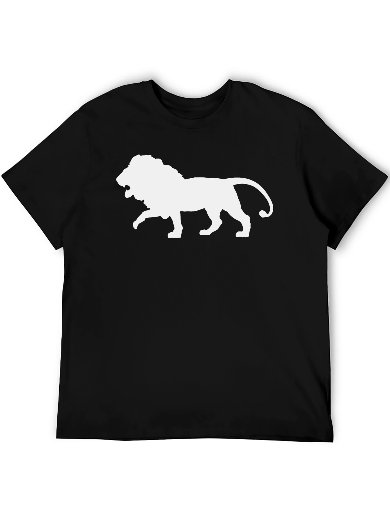 Lion Graphic Tee - Bold Black Cotton T-Shirt