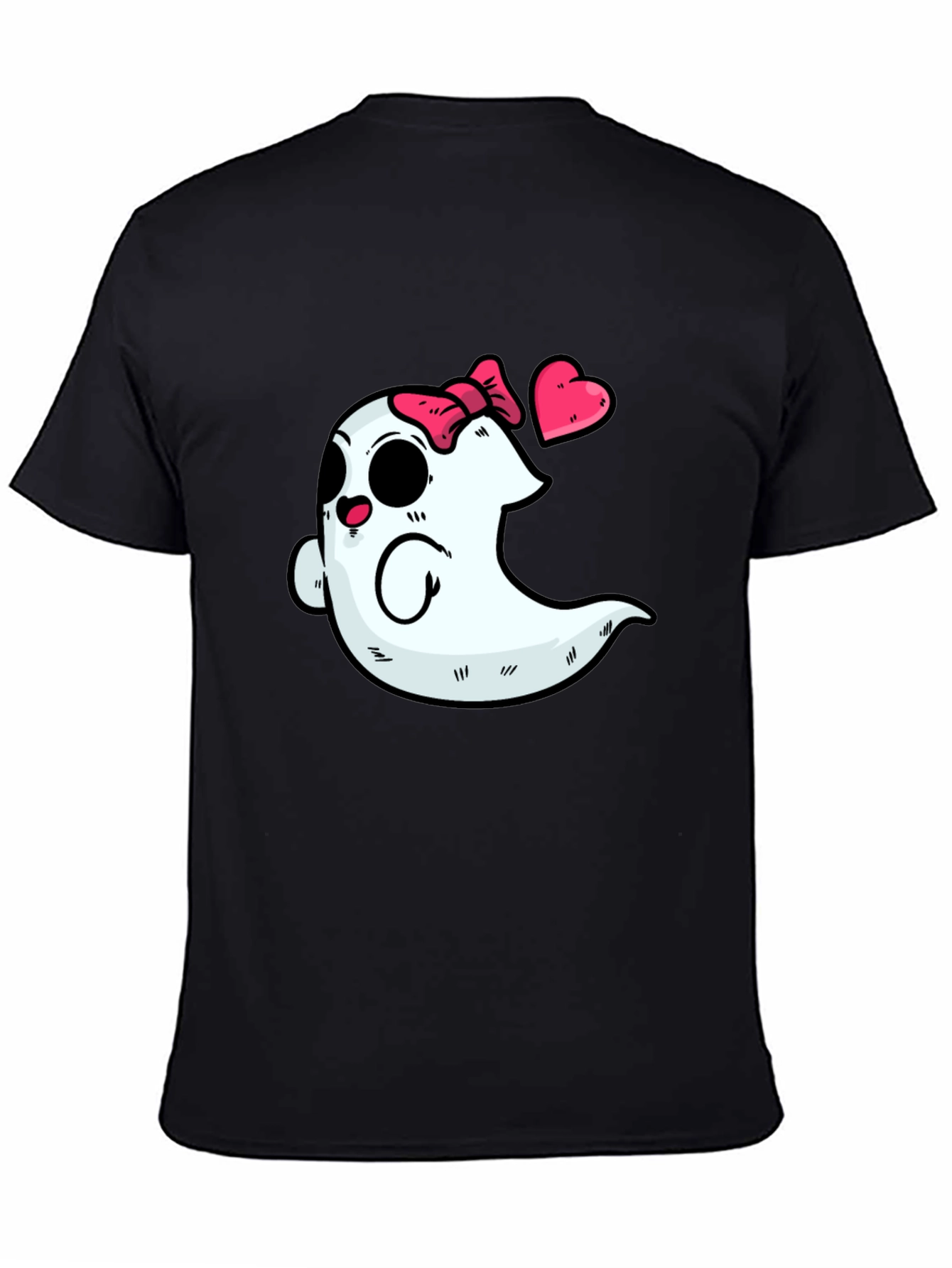 Cute Ghost with Bow T-Shirt - Spooky & Sweet!