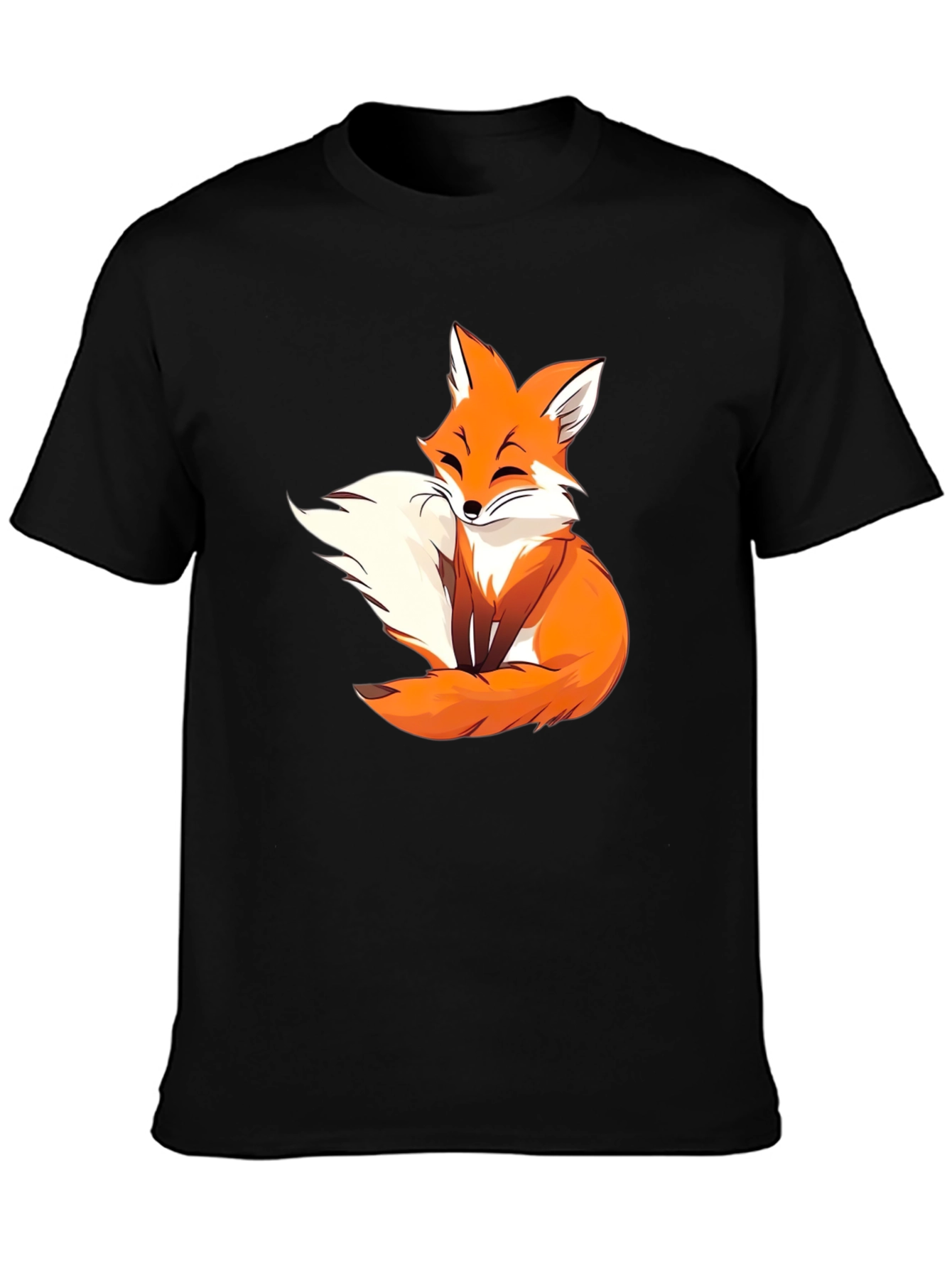 Cute Fox Graphic Tee - Black Unisex T-Shirt