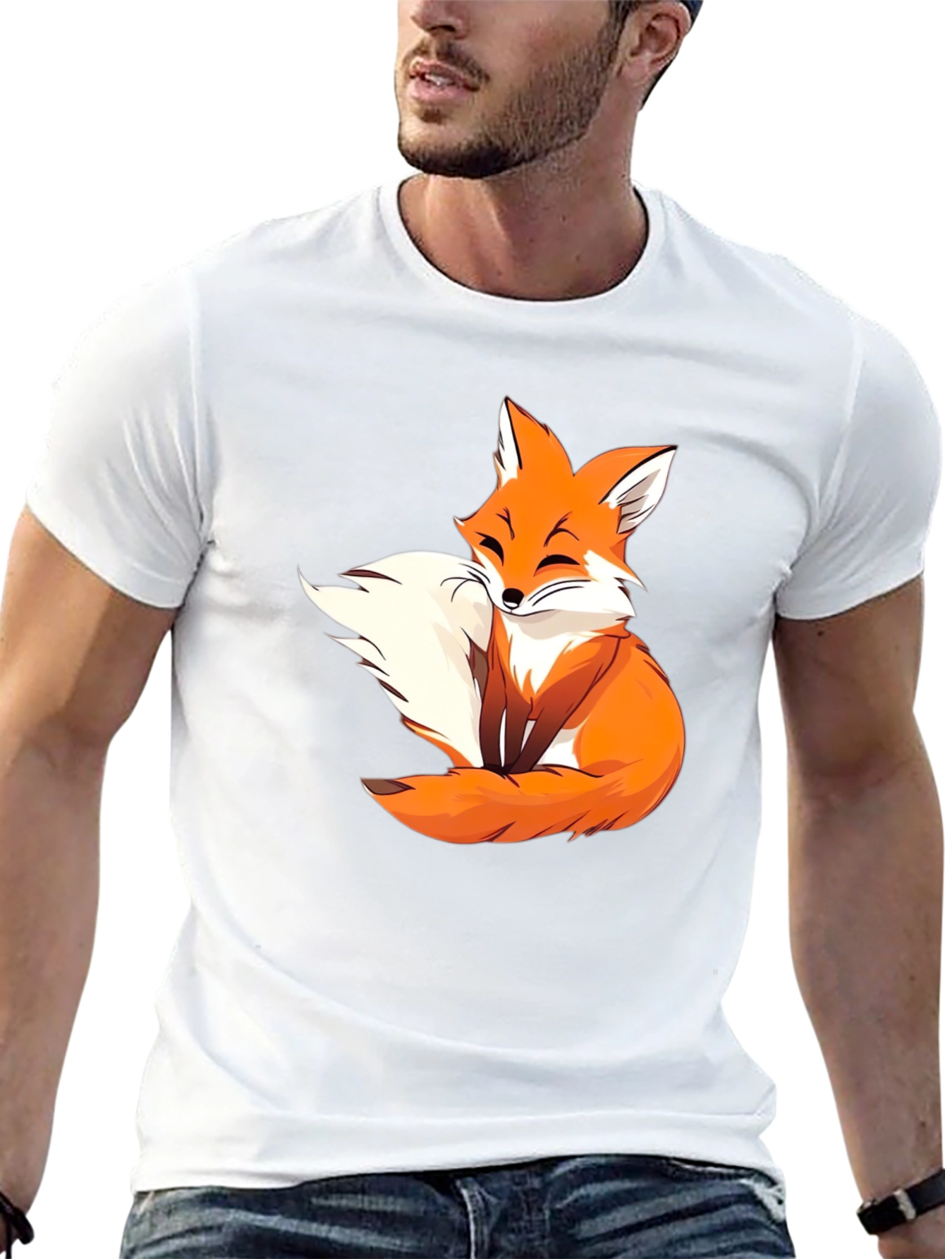 Cute Fox Graphic Tee - Black Unisex T-Shirt