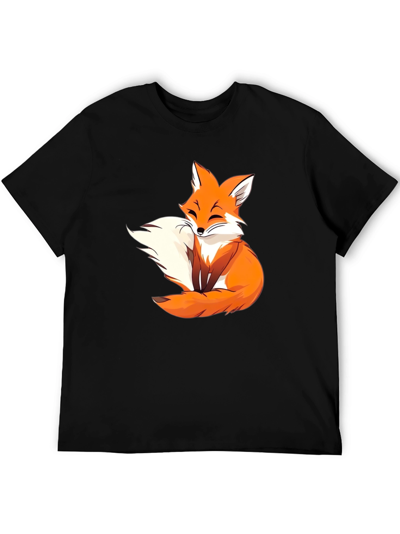 Cute Fox Graphic Tee - Black Unisex T-Shirt