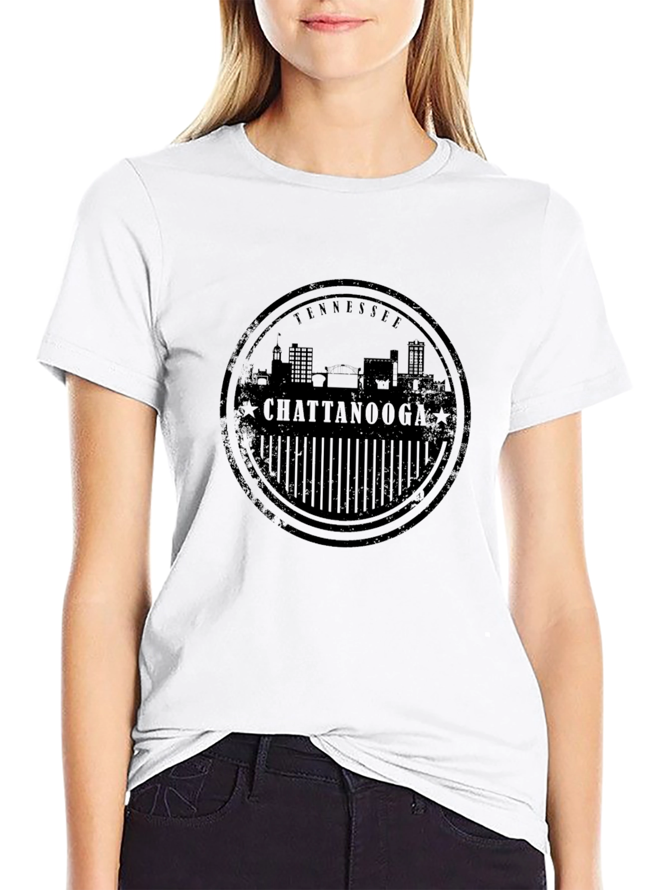 Chattanooga Tennessee Skyline Black T-Shirt