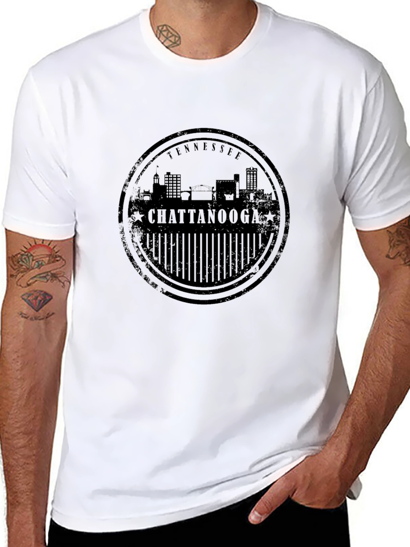 Chattanooga Tennessee Skyline Black T-Shirt