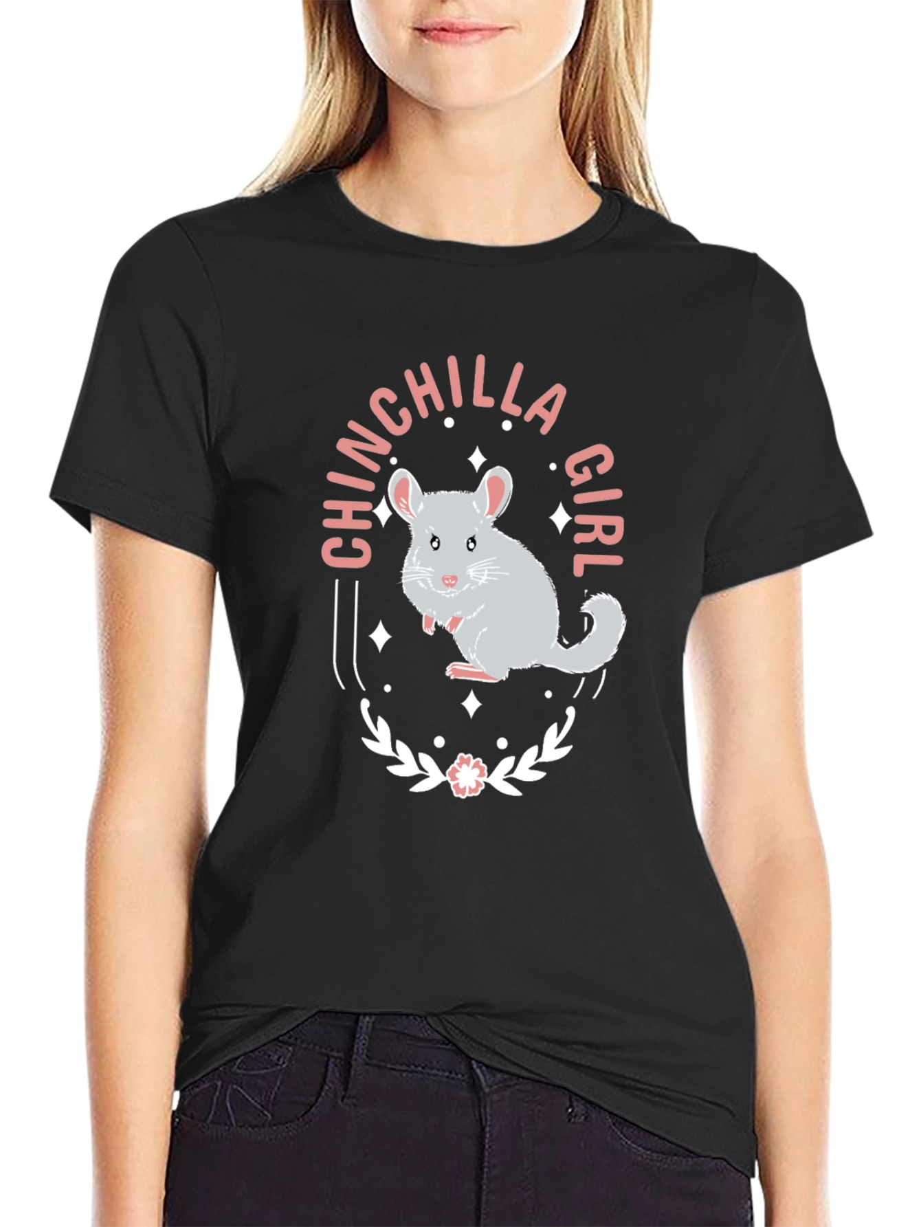 Chinchilla Girl Graphic Tee - Cute Animal Lover Shirt