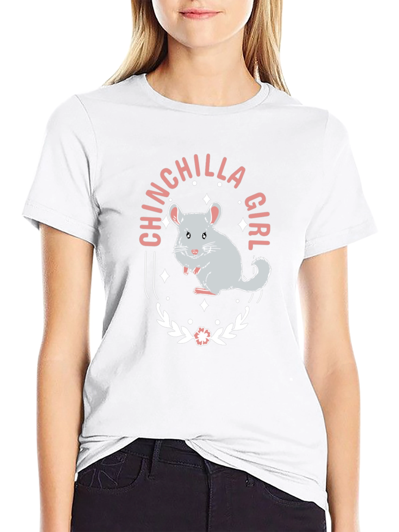 Chinchilla Girl Graphic Tee - Cute Animal Lover Shirt
