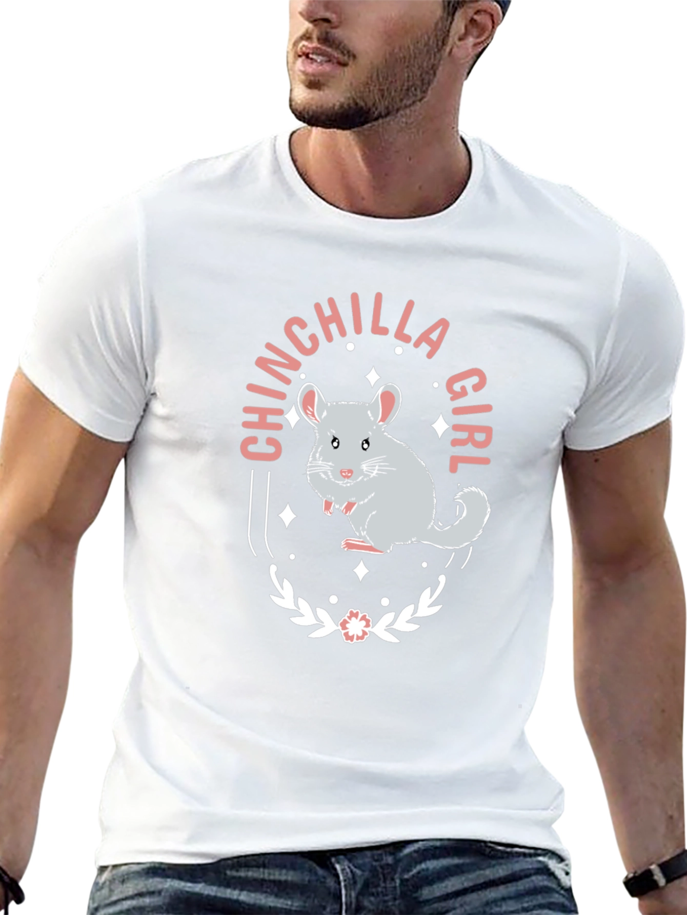 Chinchilla Girl Graphic Tee - Cute Animal Lover Shirt