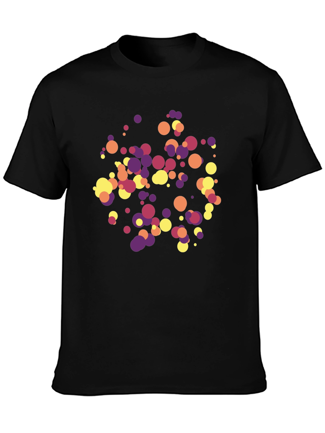 Colorful Dots Black T-Shirt