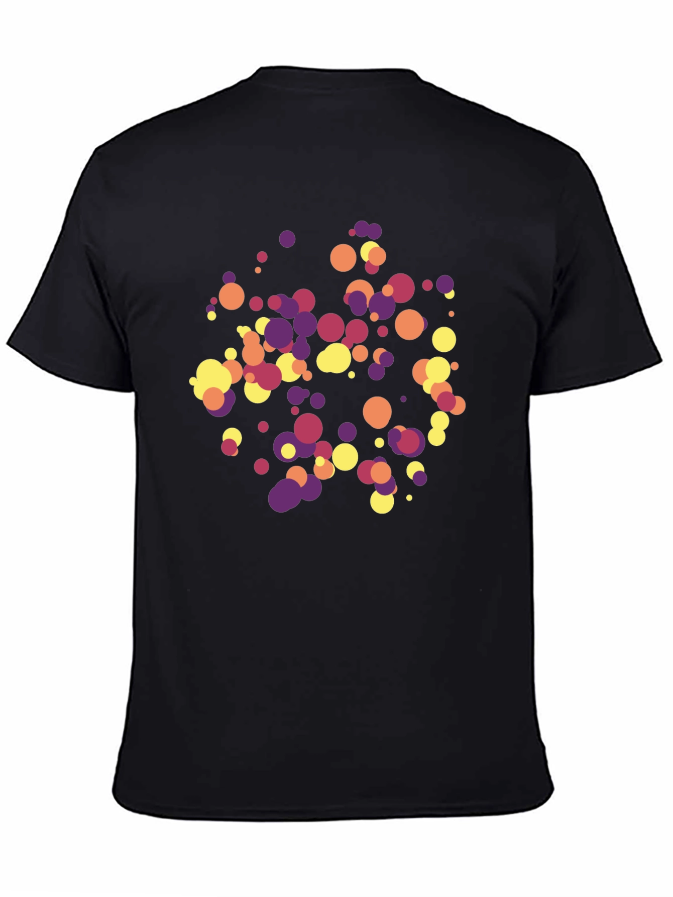 Colorful Dots Black T-Shirt