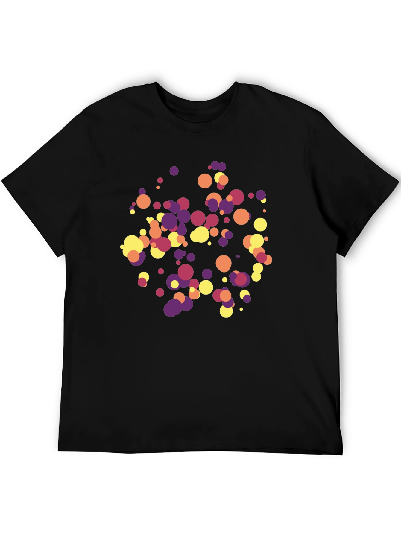 Colorful Dots Black T-Shirt