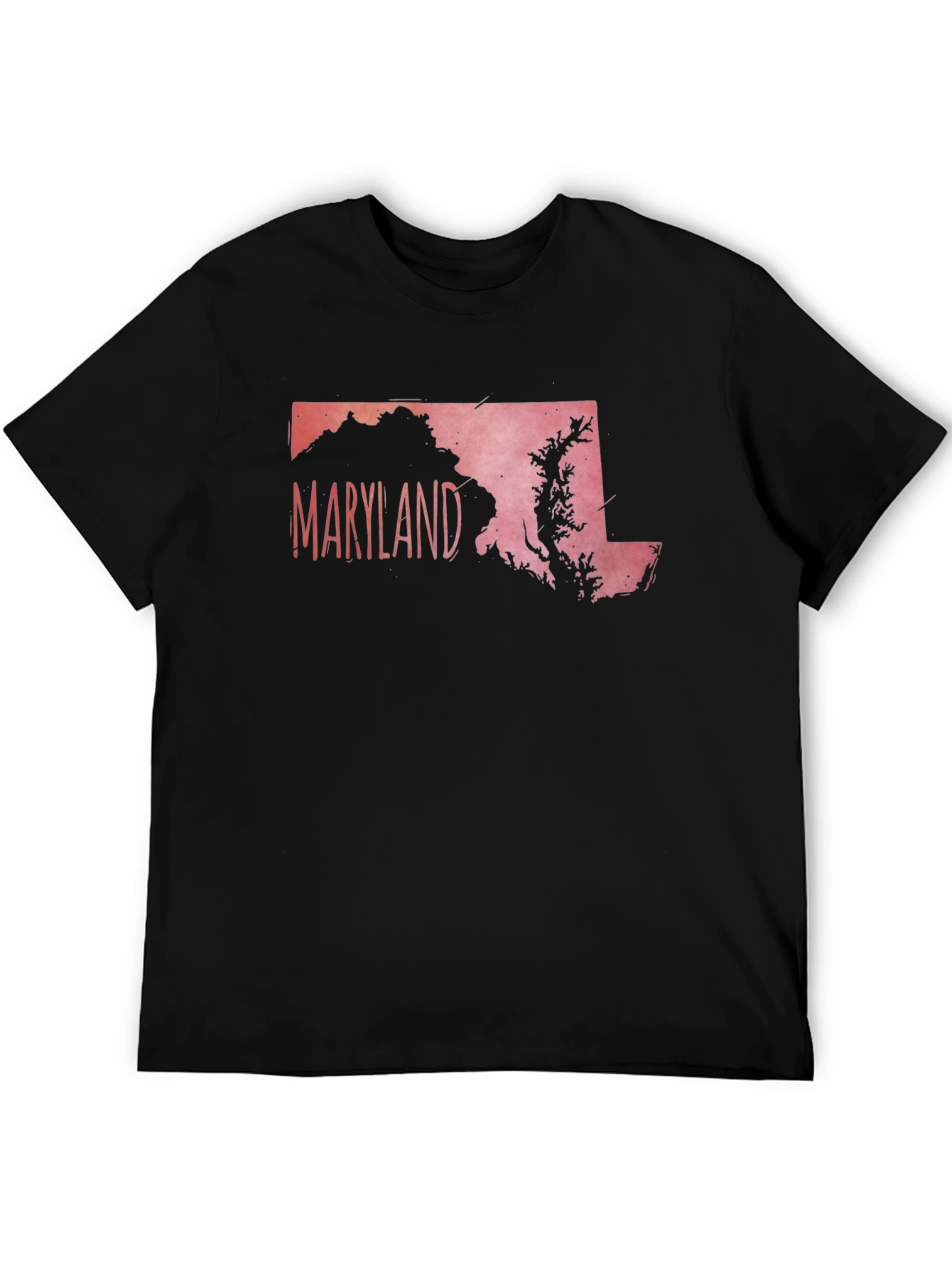 Maryland State Outline Graphic Tee - Black