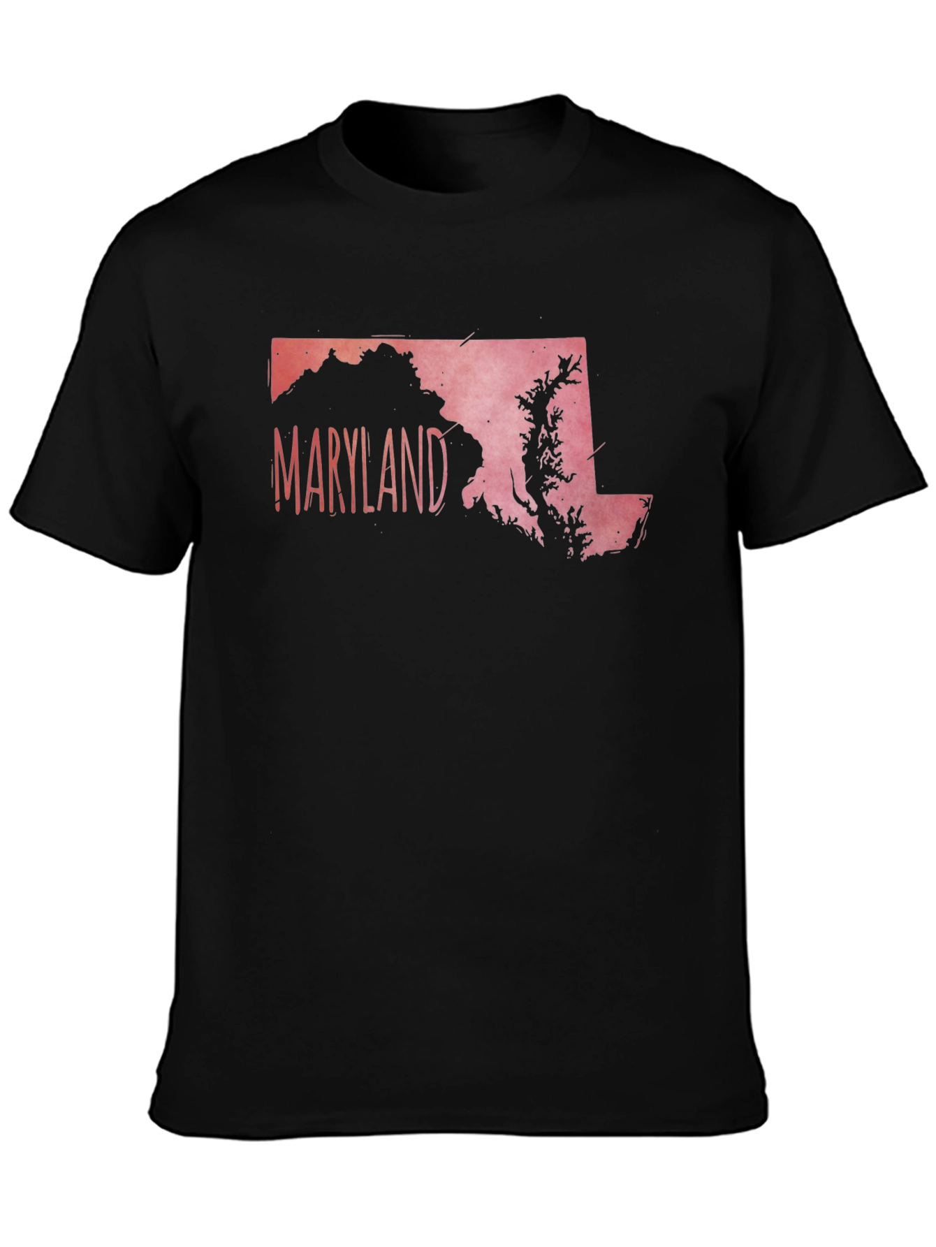 Maryland State Outline Graphic Tee - Black