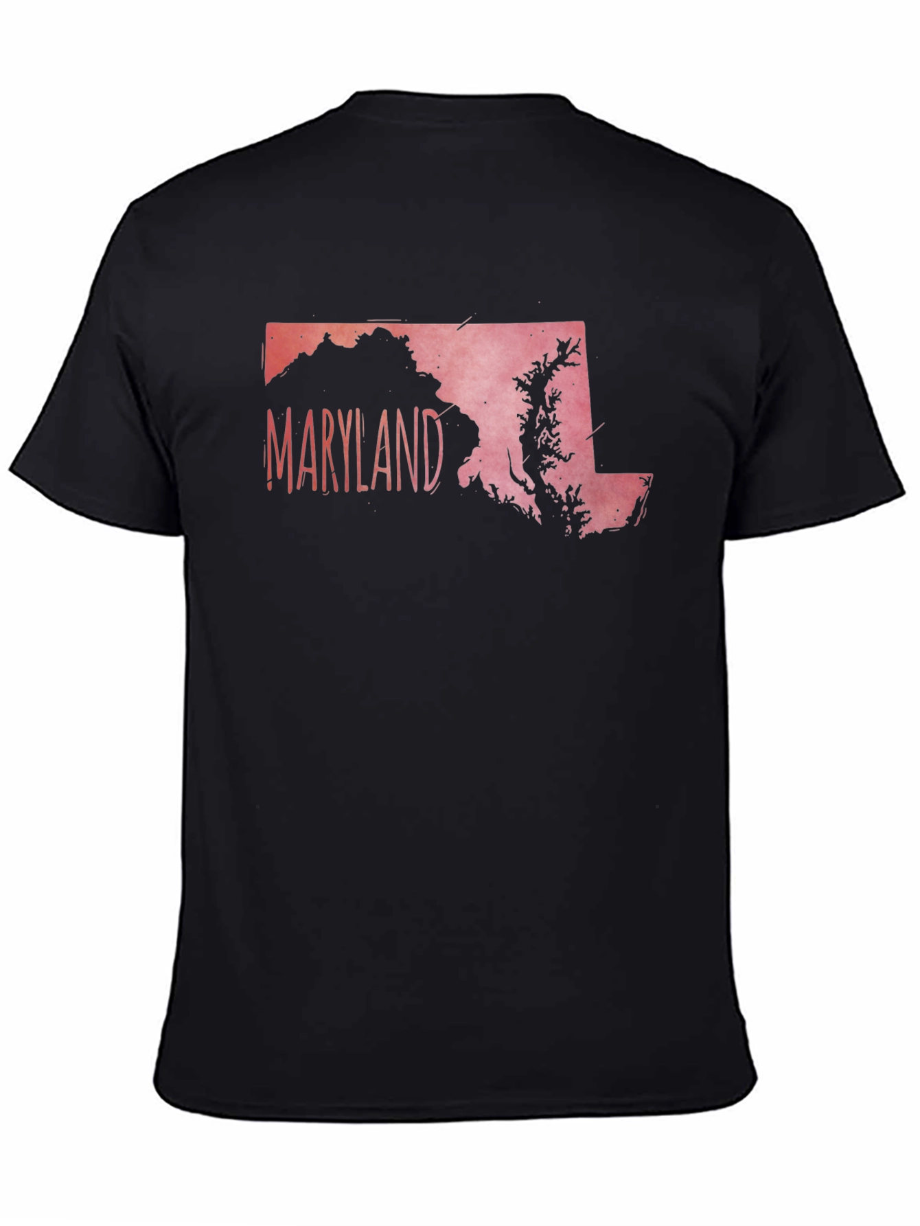 Maryland State Outline Graphic Tee - Black