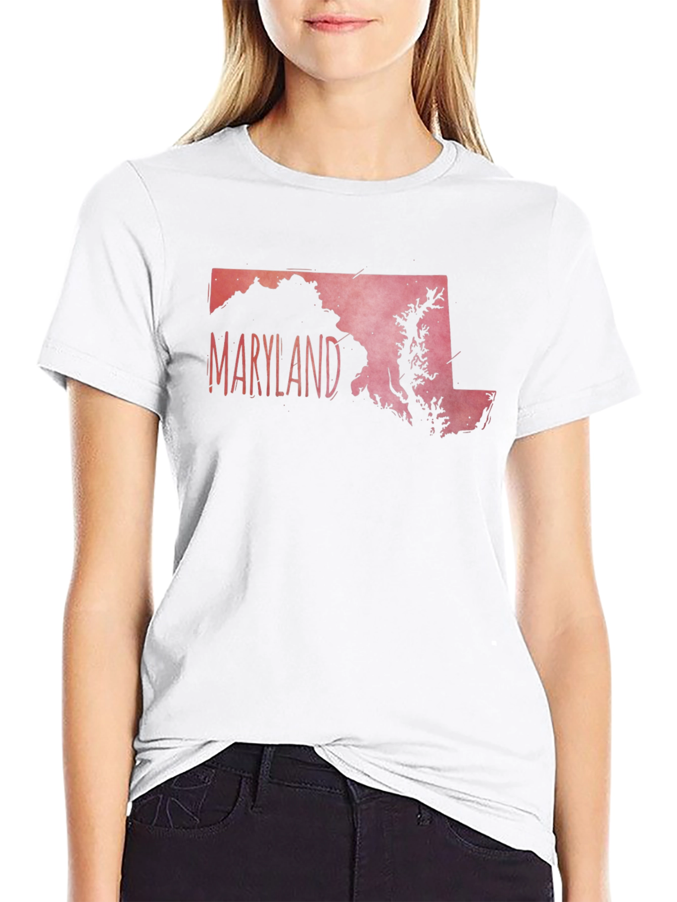 Maryland State Outline Graphic Tee - Black