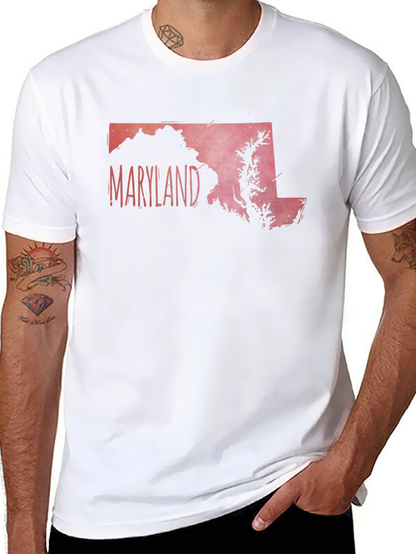 Maryland State Outline Graphic Tee - Black