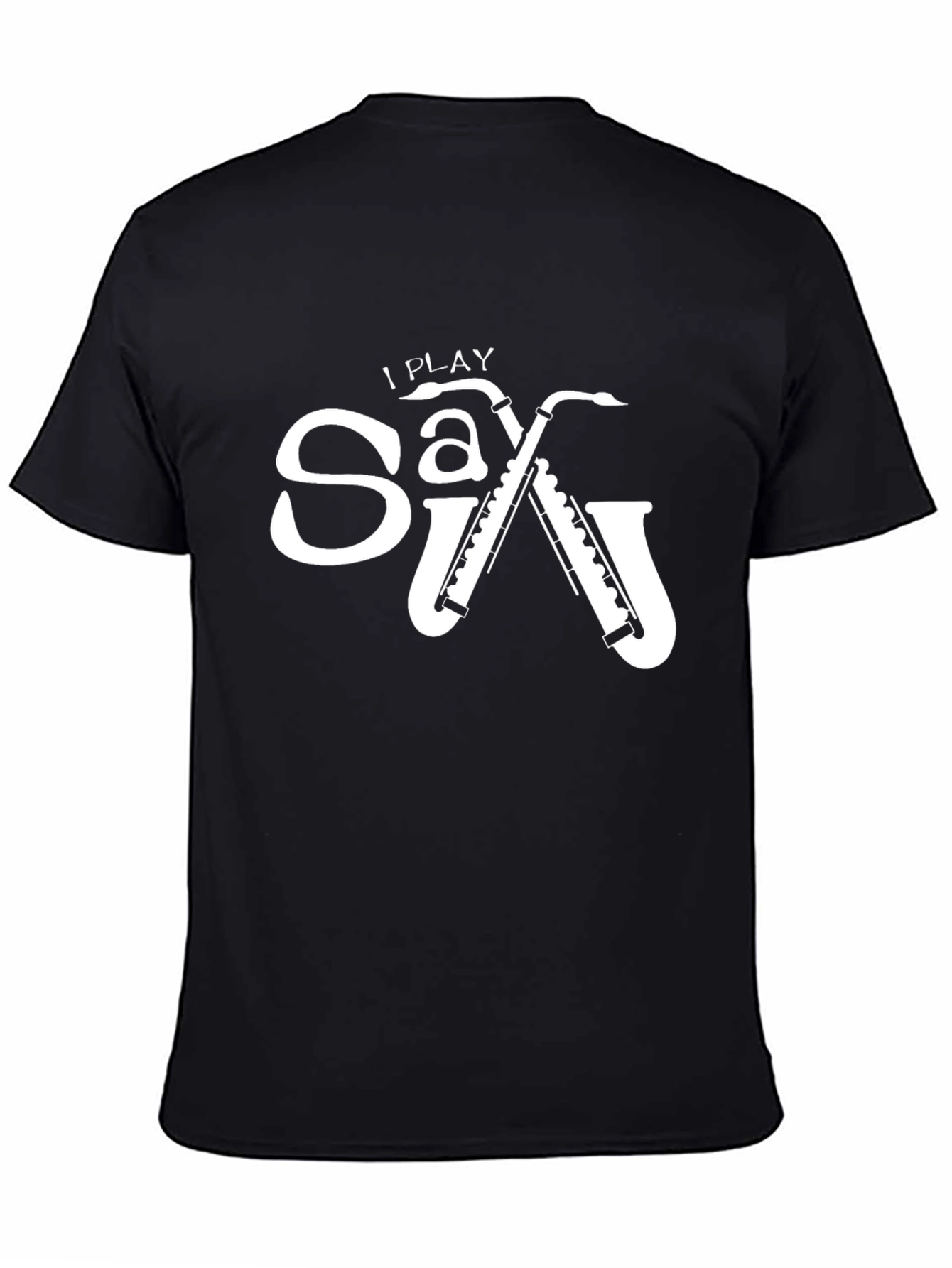 I Play Saxophone Black Graphic Tee