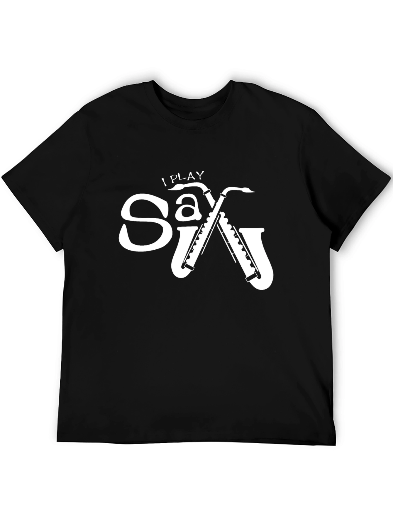 I Play Saxophone Black Graphic Tee