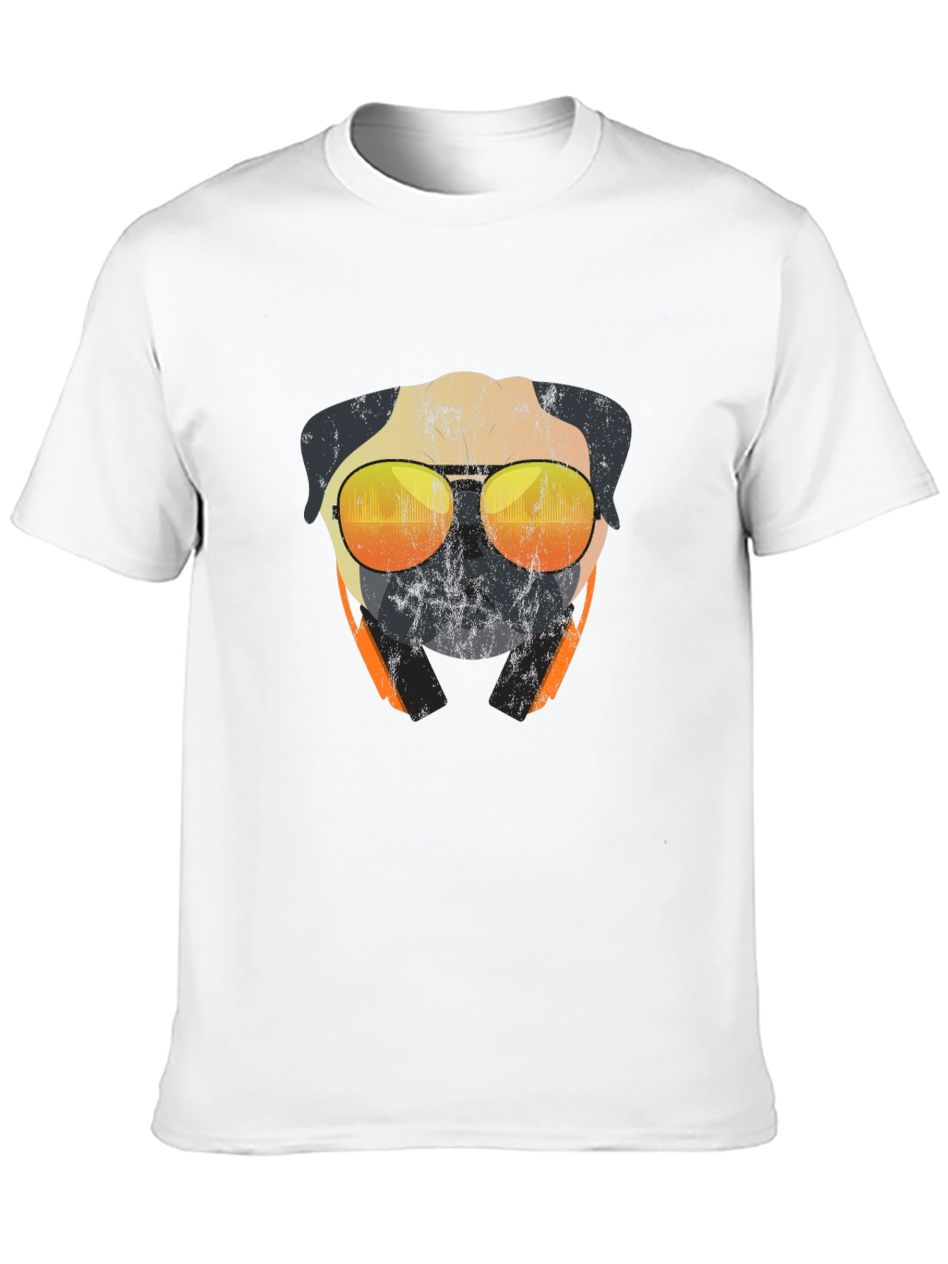 Cool Pug T-Shirt - Sunglasses & Headphones