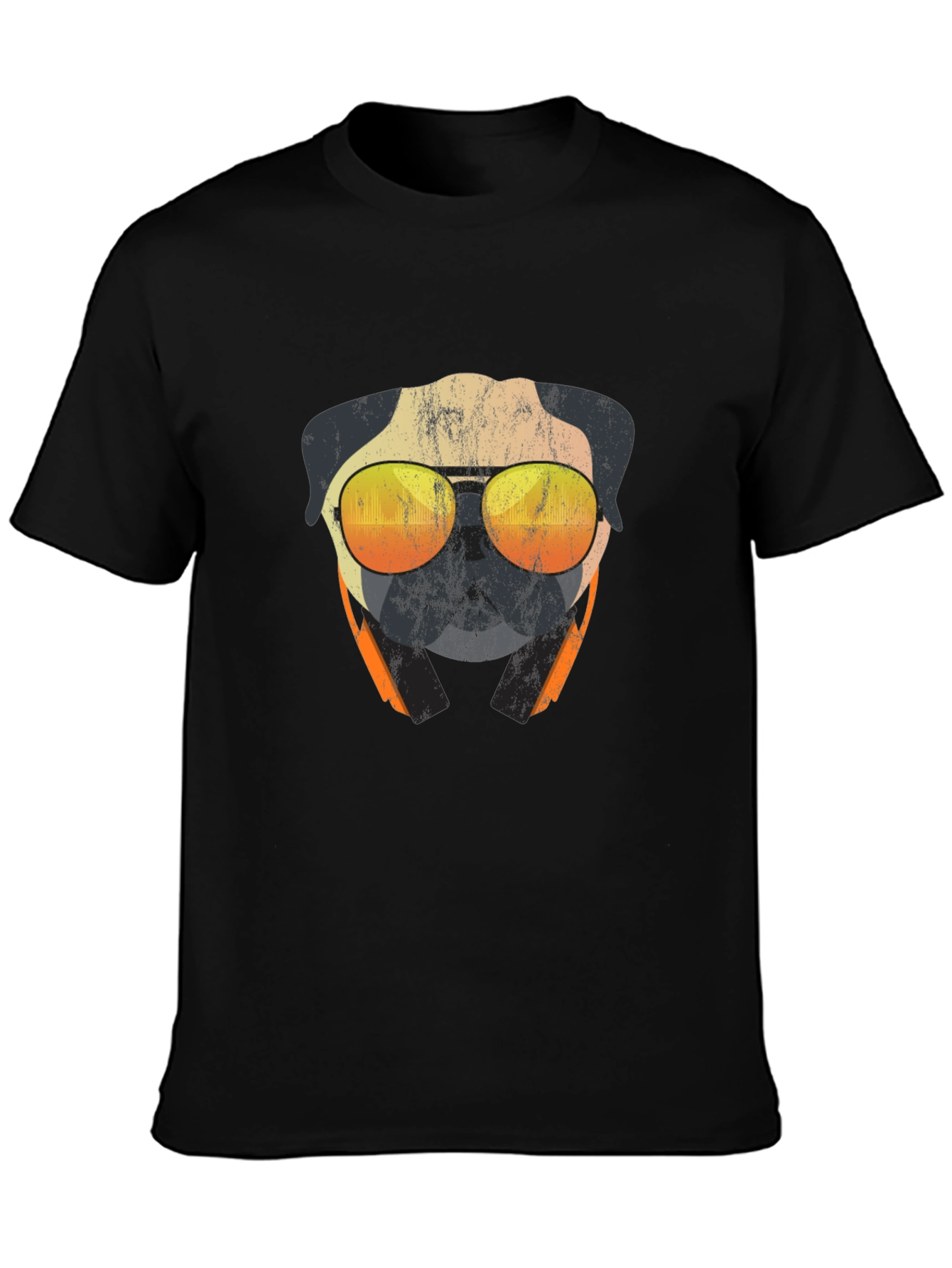 Cool Pug T-Shirt - Sunglasses & Headphones