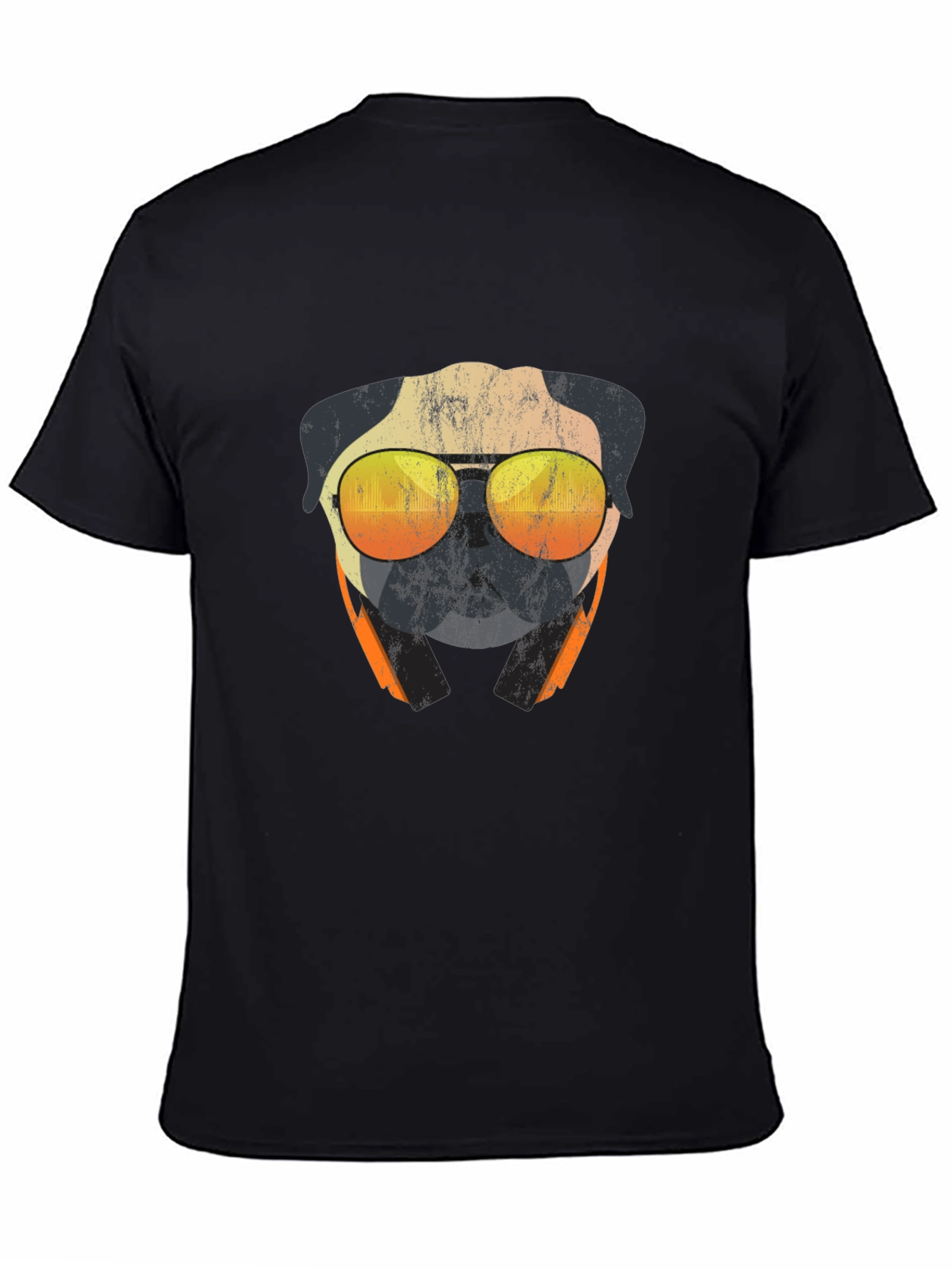 Cool Pug T-Shirt - Sunglasses & Headphones