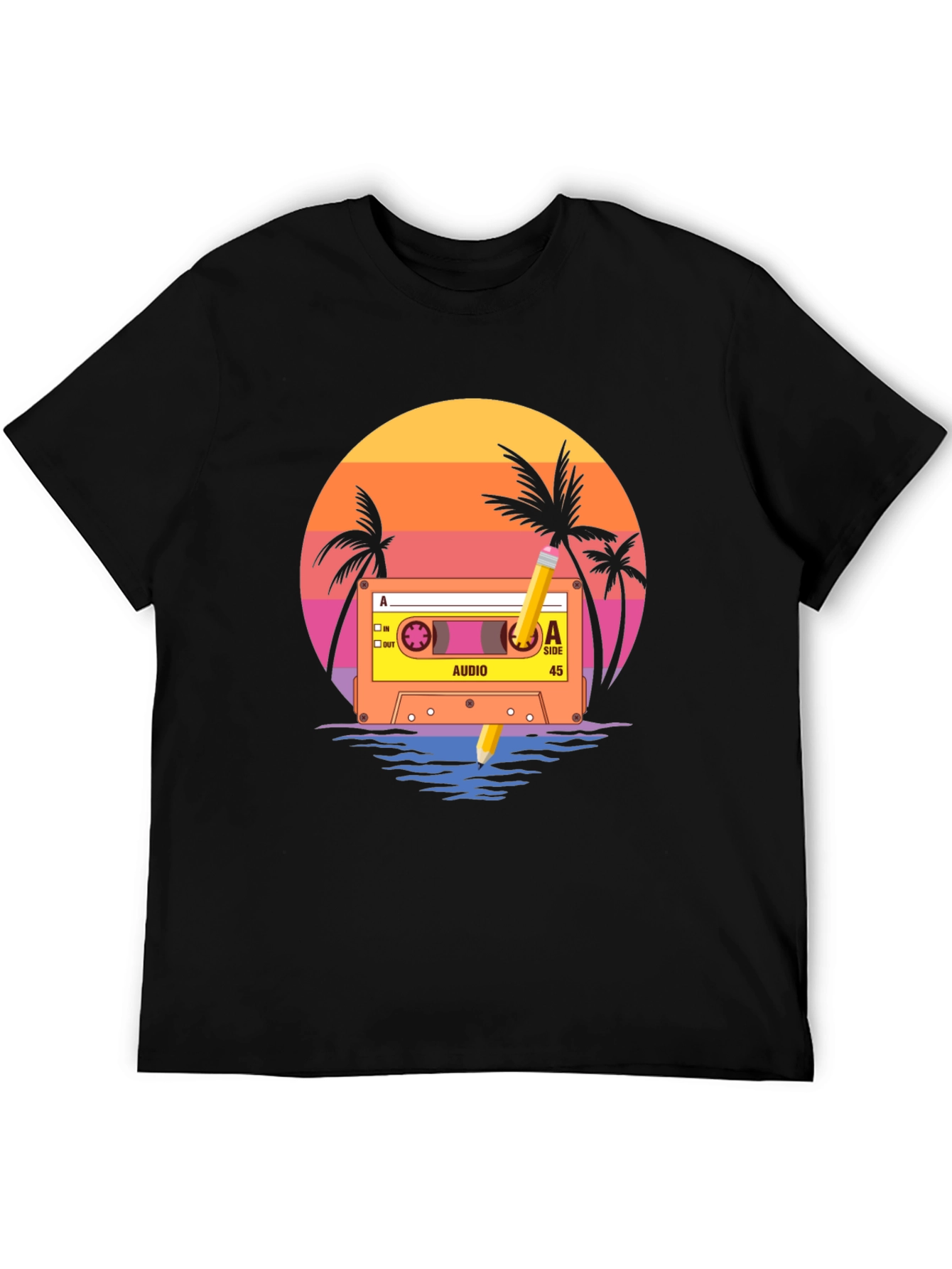 Retro Sunset Cassette Tape Graphic T-Shirt