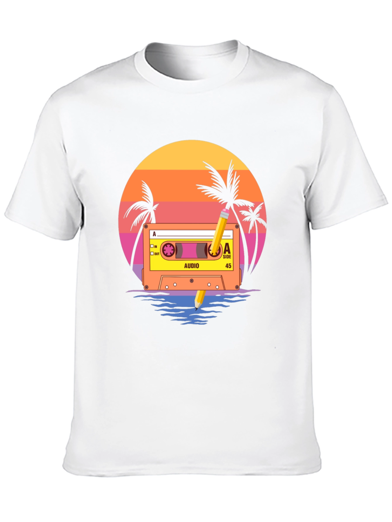 Retro Sunset Cassette Tape Graphic T-Shirt