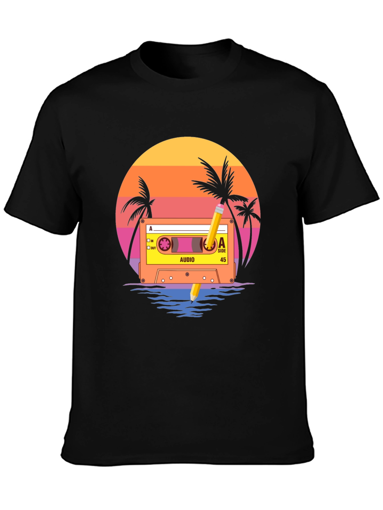 Retro Sunset Cassette Tape Graphic T-Shirt