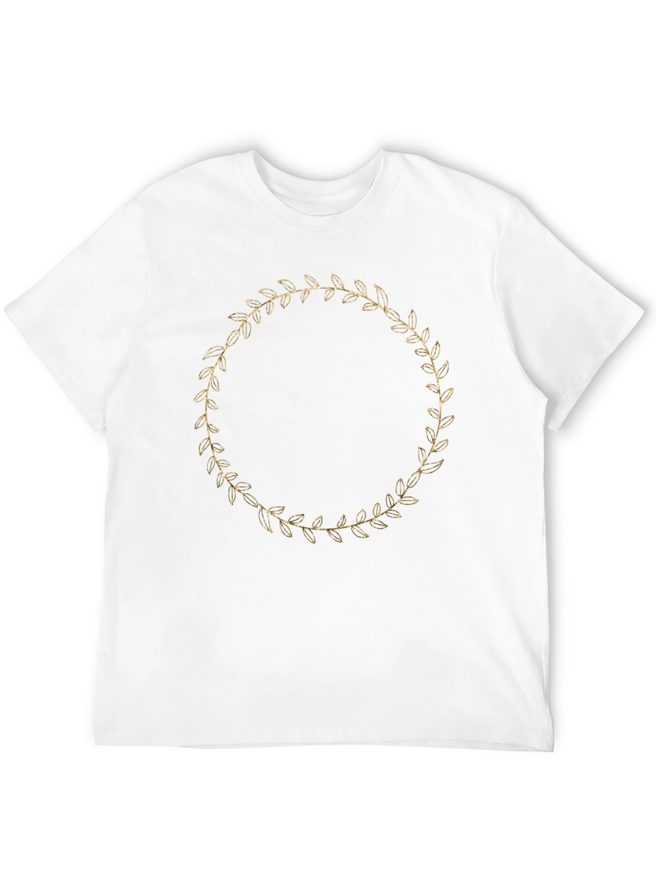 Elegant Leaf Wreath Black T-Shirt