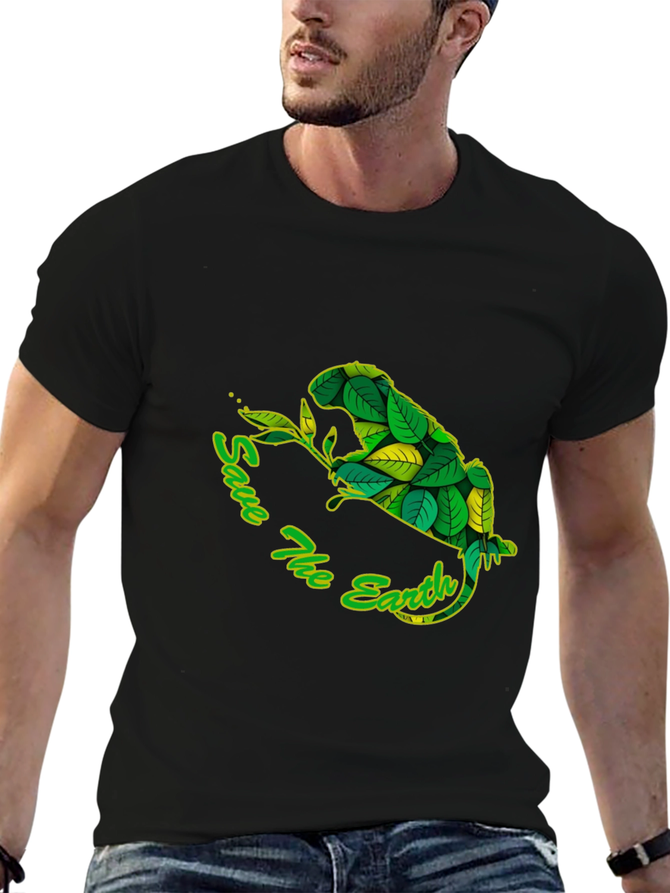 Save the Earth Beaver Graphic Tee - Eco-Friendly Fashion