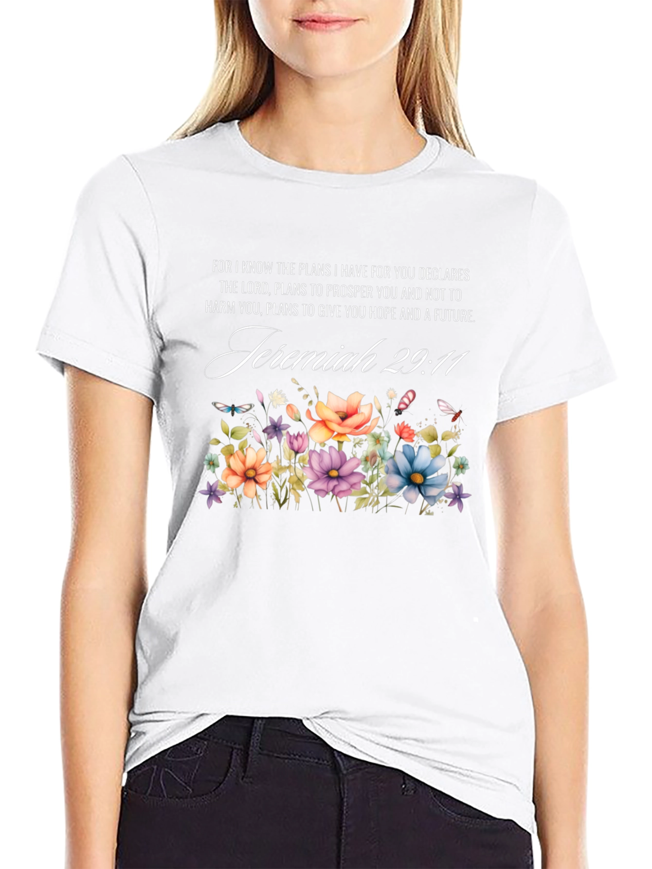 Jeremiah 29:11 Floral Print T-Shirt