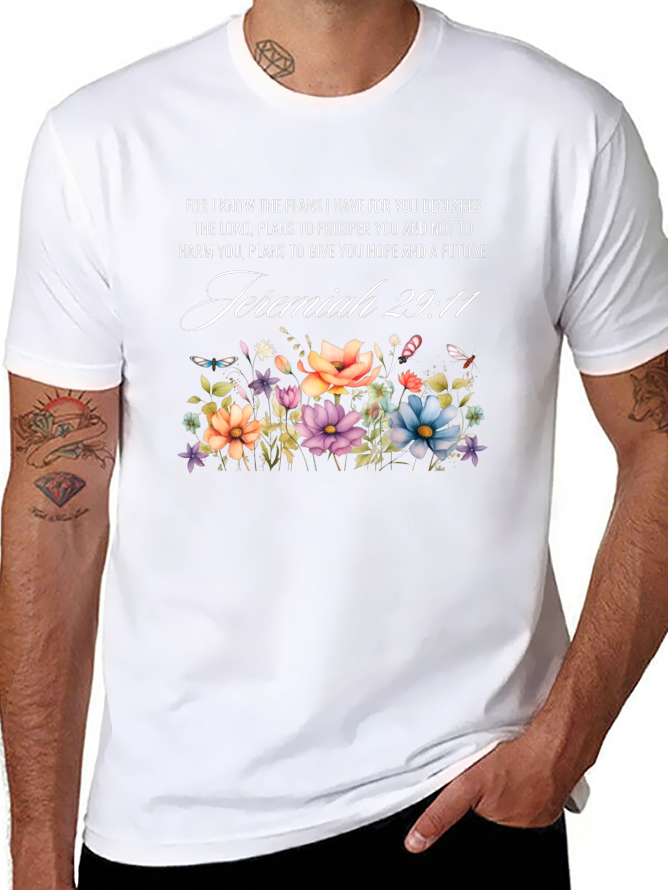 Jeremiah 29:11 Floral Print T-Shirt