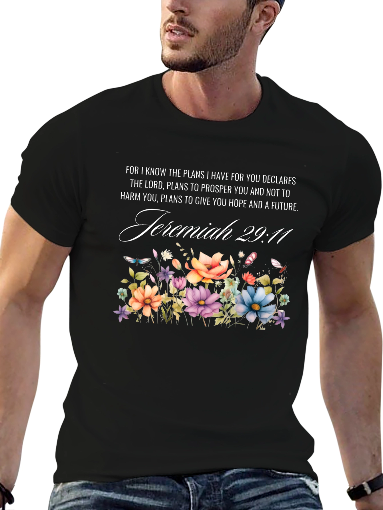 Jeremiah 29:11 Floral Print T-Shirt