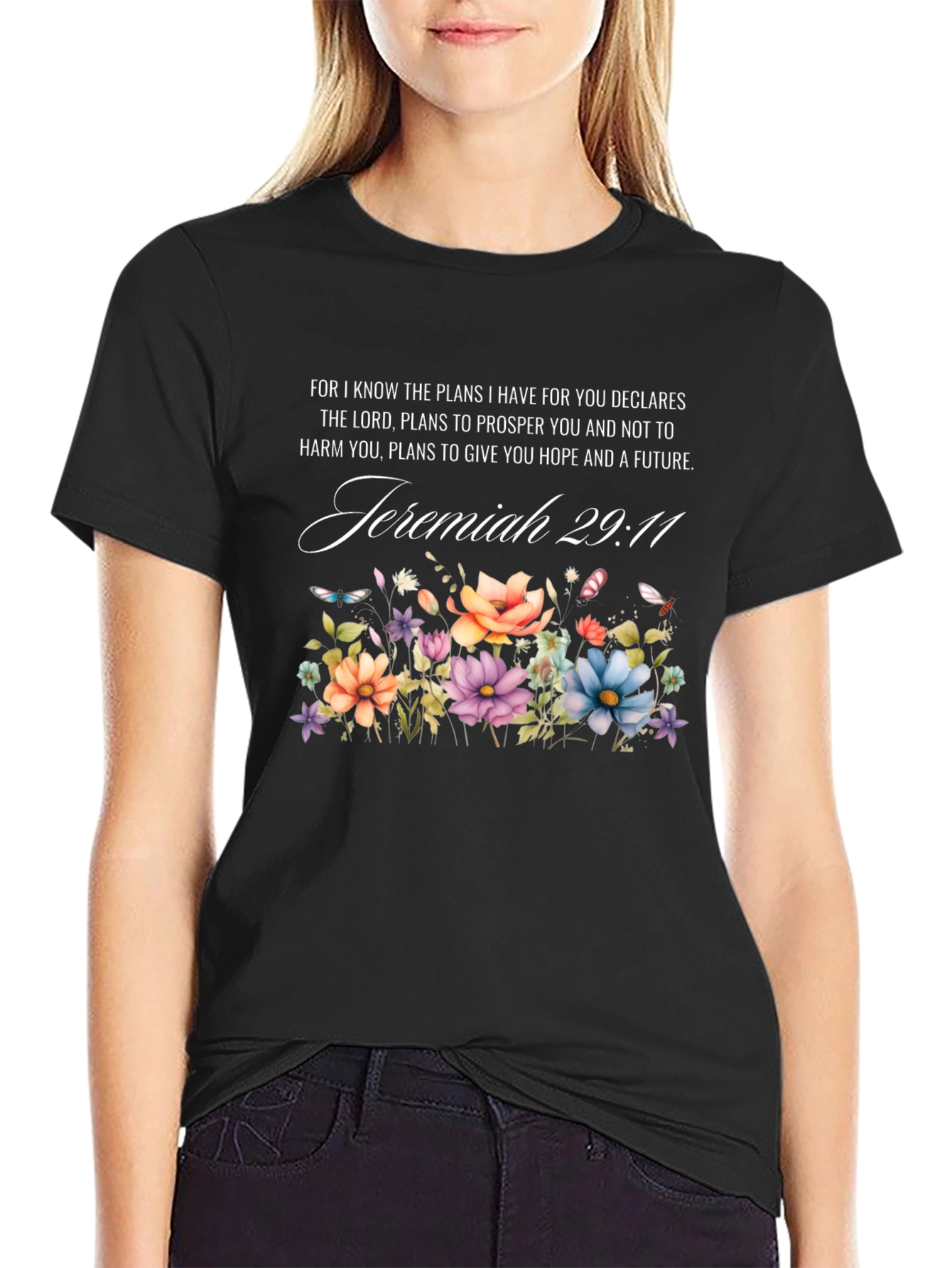 Jeremiah 29:11 Floral Print T-Shirt