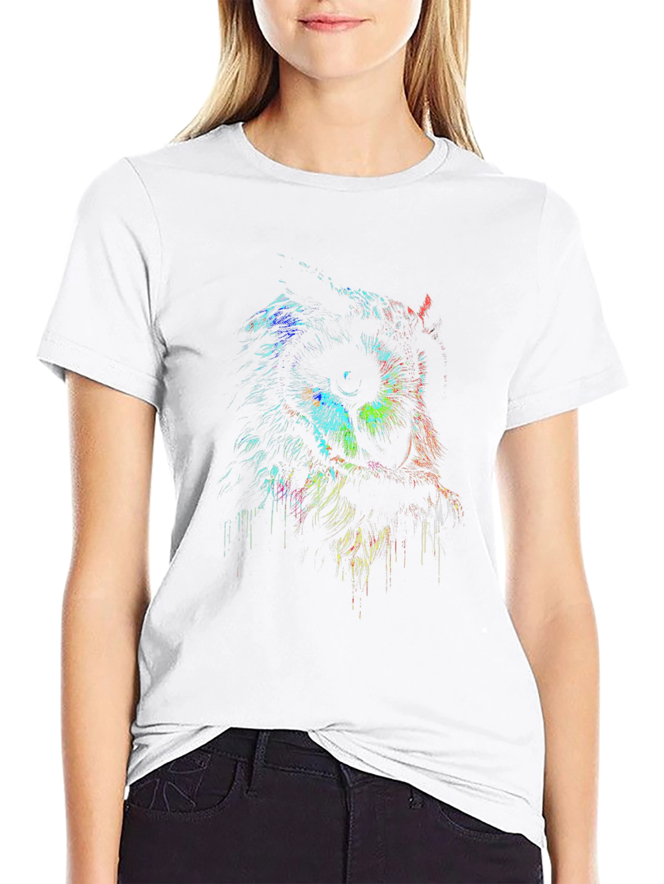 Owl Graphic Print Mens Black T-Shirt